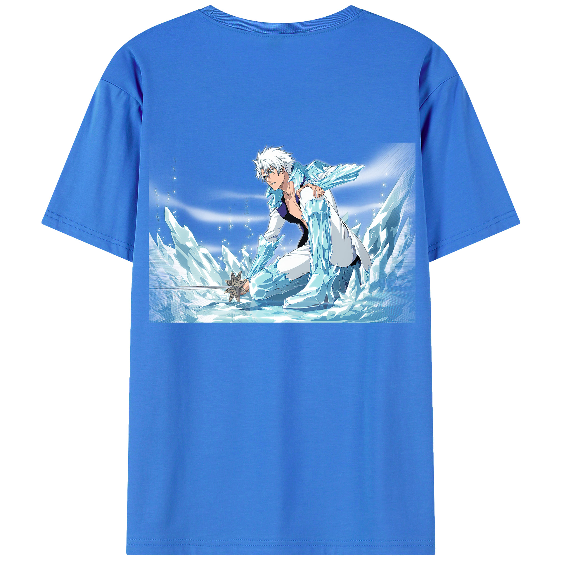 （画像用） ブリーチ 日番谷冬獅郎（ひつがや とうしろう） BLEACH Hitsugaya Toushirou 綿100％半袖Tシャツ（背面プリント）