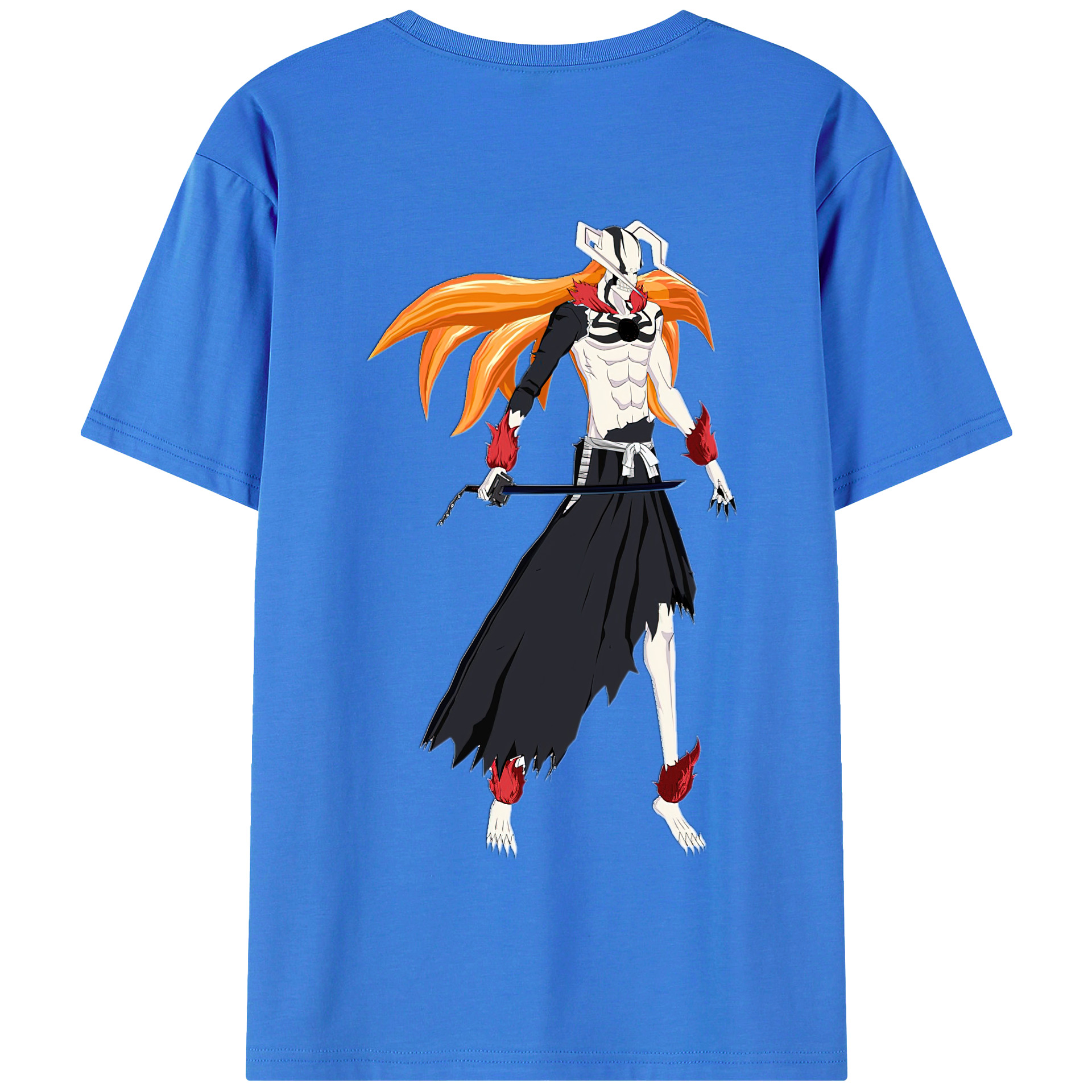 （画像用） ブリーチ 黒崎一護（くろさき いちご）BLEACH Kurosaki Ichigo 綿100％半袖Tシャツ（背面プリント）