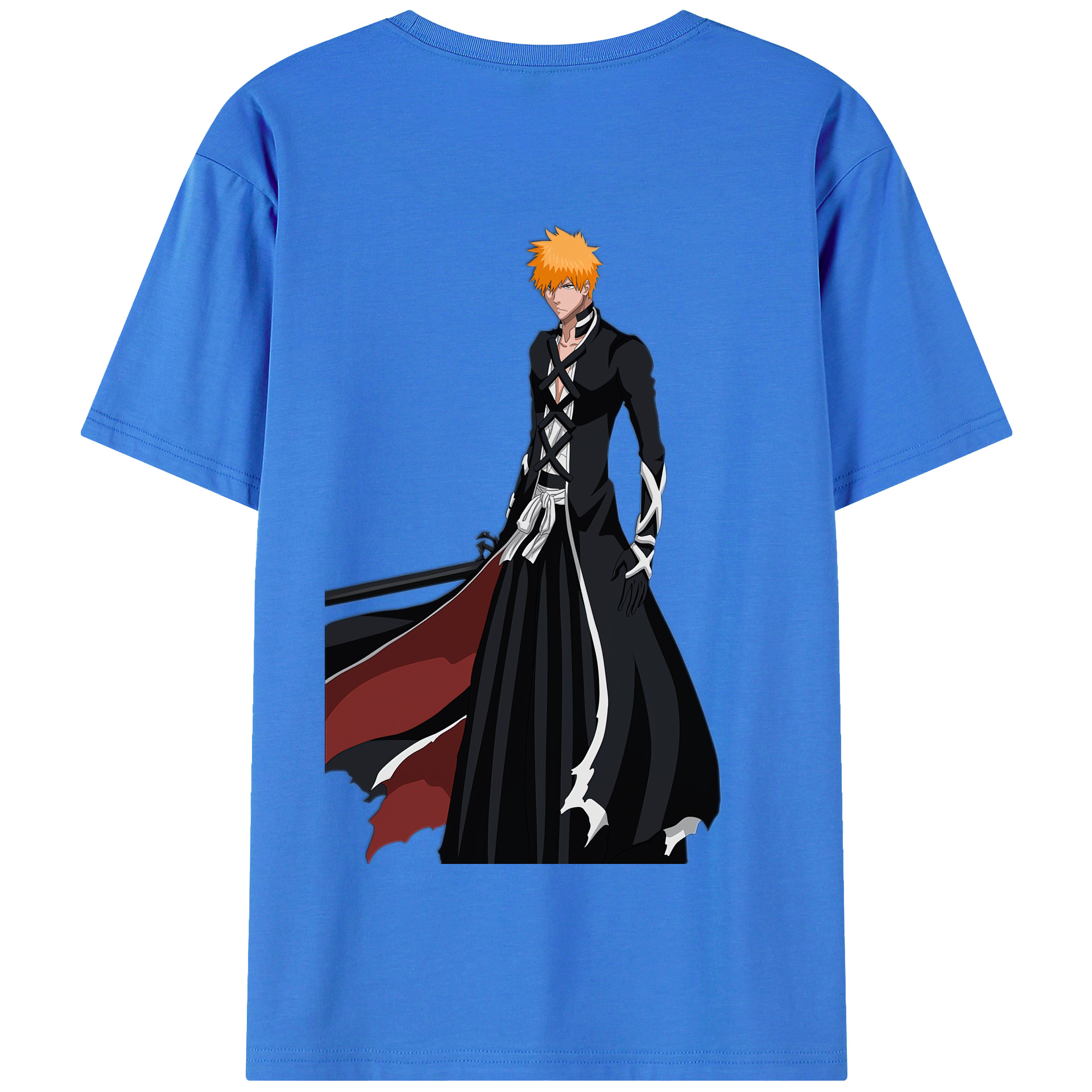 （画像用） ブリーチ 黒崎一護（くろさき いちご）BLEACH Kurosaki Ichigo 綿100％半袖Tシャツ（背面プリント）