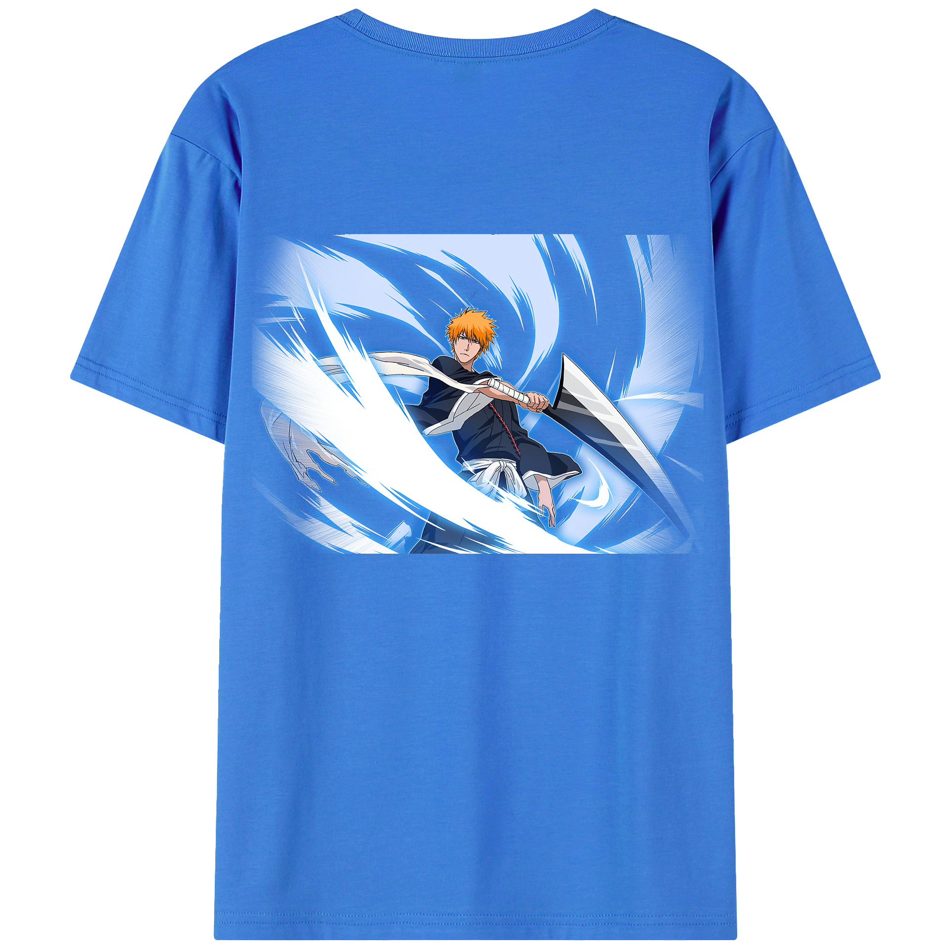 （画像用） ブリーチ 黒崎一護（くろさき いちご）BLEACH Kurosaki Ichigo 綿100％半袖Tシャツ（背面プリント）