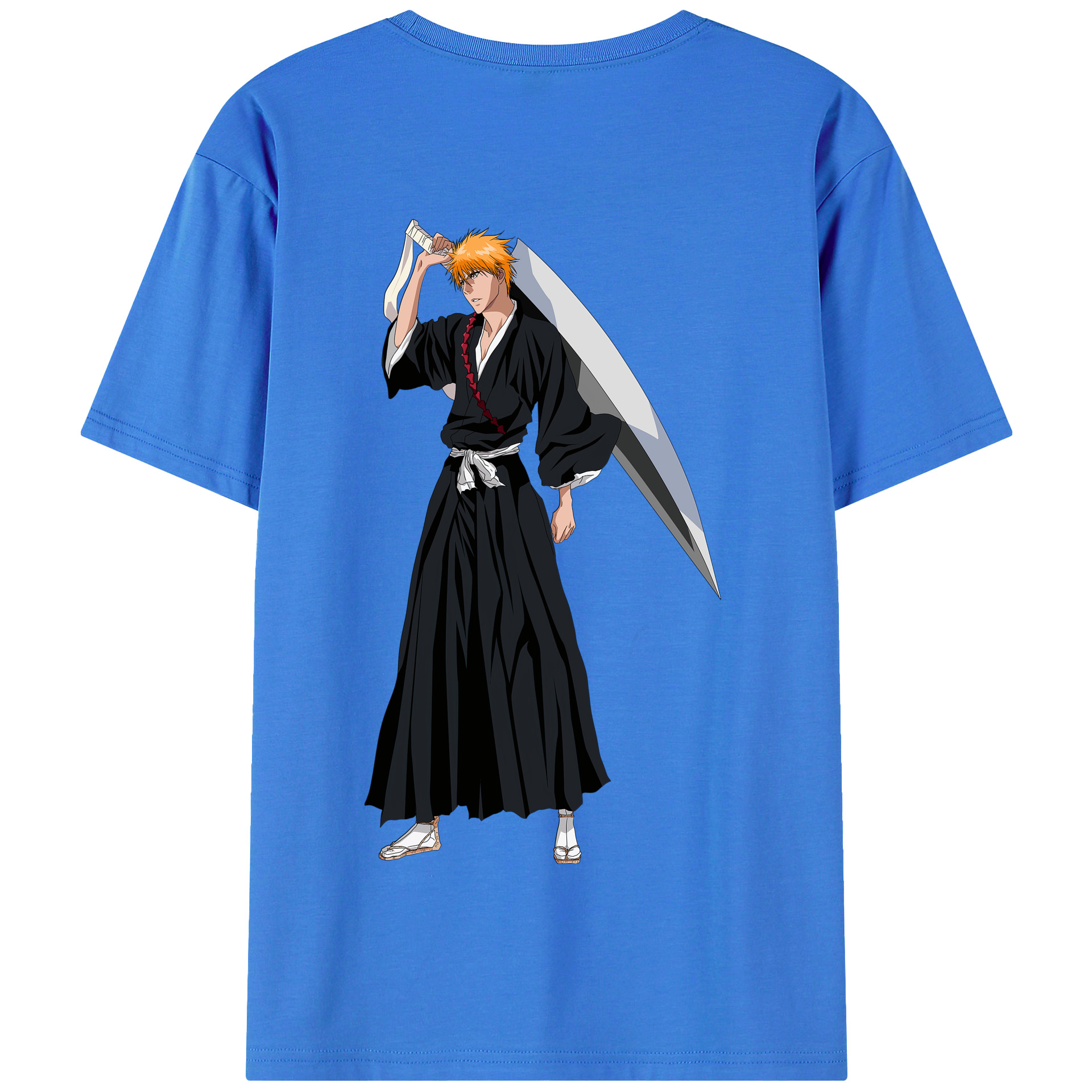 （画像用） ブリーチ 黒崎一護（くろさき いちご）BLEACH Kurosaki Ichigo 綿100％半袖Tシャツ（背面プリント）