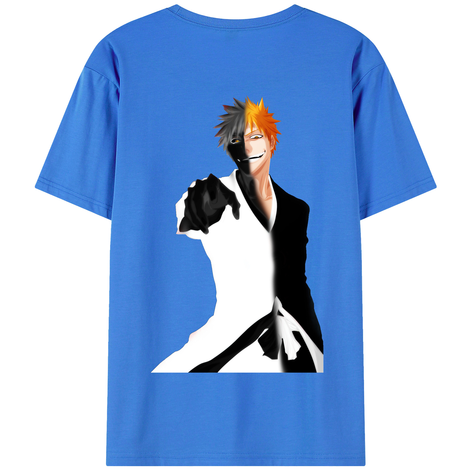 （画像用） ブリーチ 黒崎一護（くろさき いちご）BLEACH Kurosaki Ichigo 綿100％半袖Tシャツ（背面プリント）