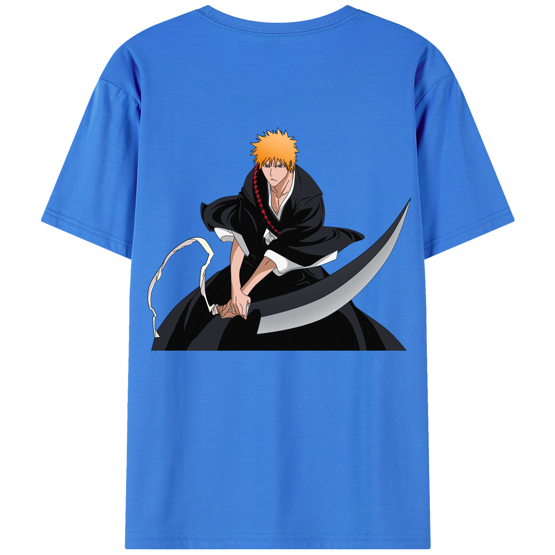 （画像用） ブリーチ 黒崎一護（くろさき いちご）BLEACH Kurosaki Ichigo 綿100％半袖Tシャツ（背面プリント）