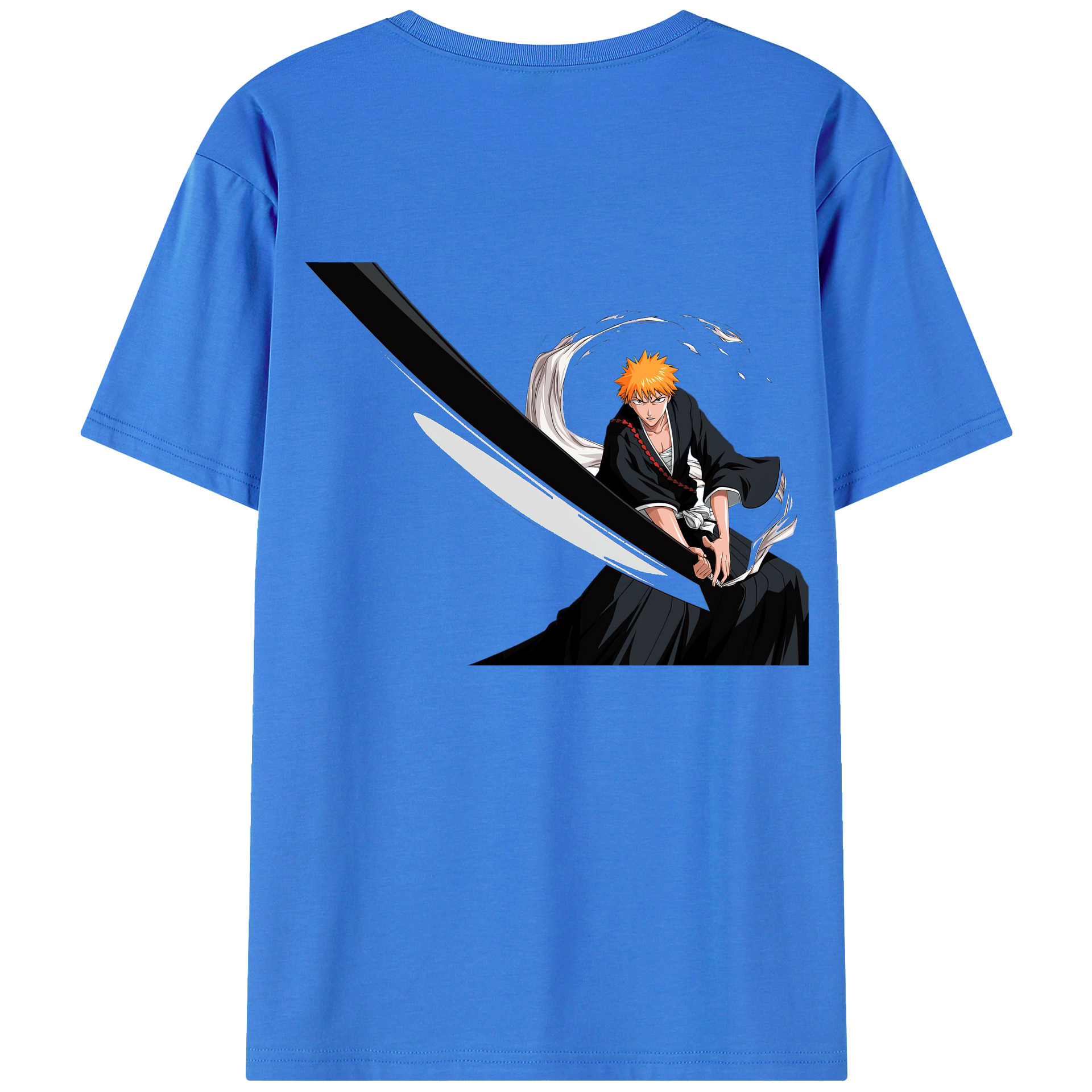 （画像用） ブリーチ 黒崎一護（くろさき いちご）BLEACH Kurosaki Ichigo 綿100％半袖Tシャツ（背面プリント）