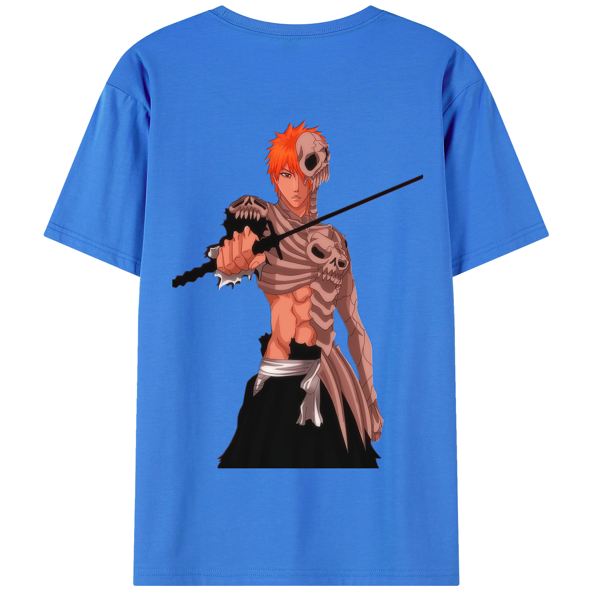 （画像用） ブリーチ 黒崎一護（くろさき いちご）BLEACH Kurosaki Ichigo 綿100％半袖Tシャツ（背面プリント）