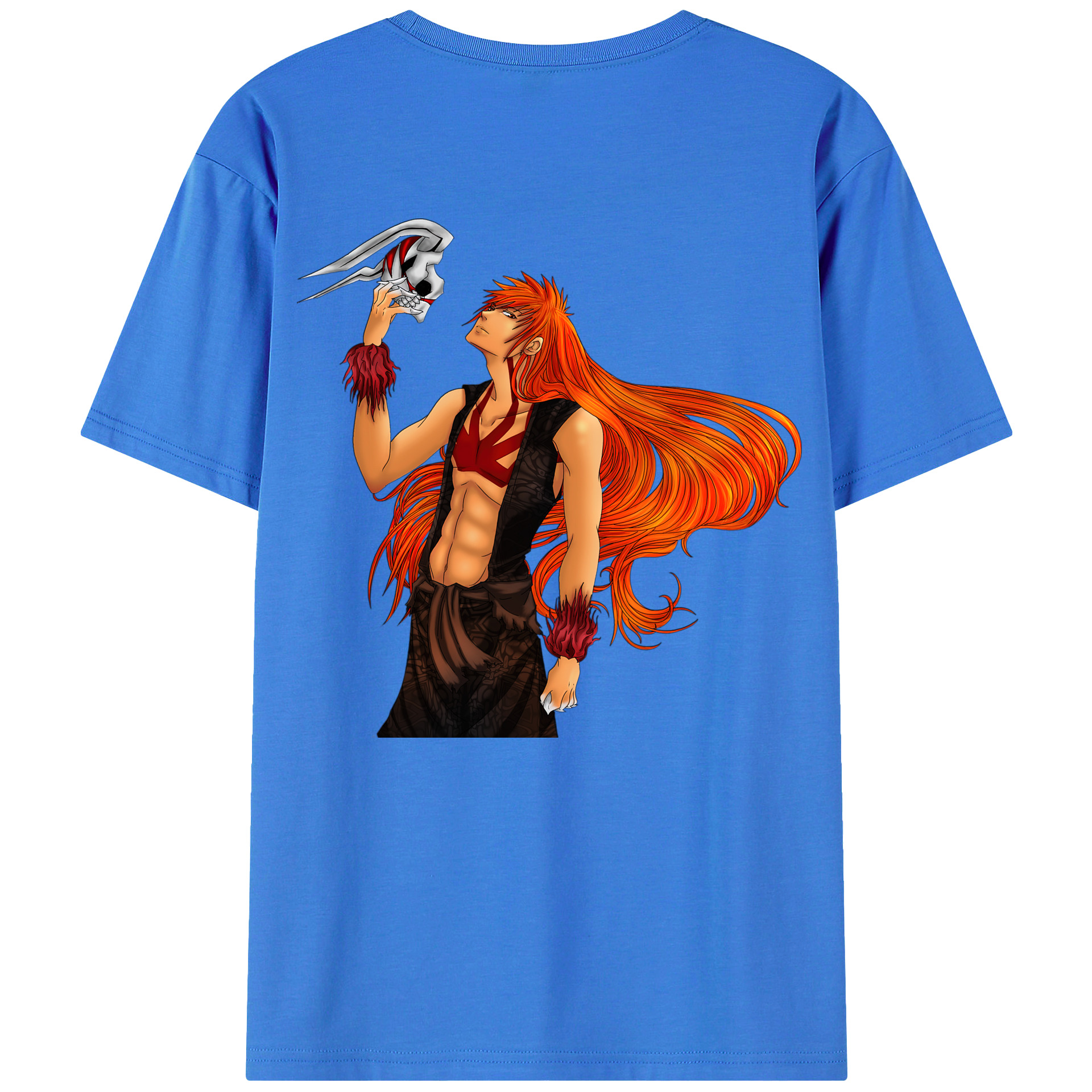 （画像用） ブリーチ 黒崎一護（くろさき いちご）BLEACH Kurosaki Ichigo 綿100％半袖Tシャツ（背面プリント）