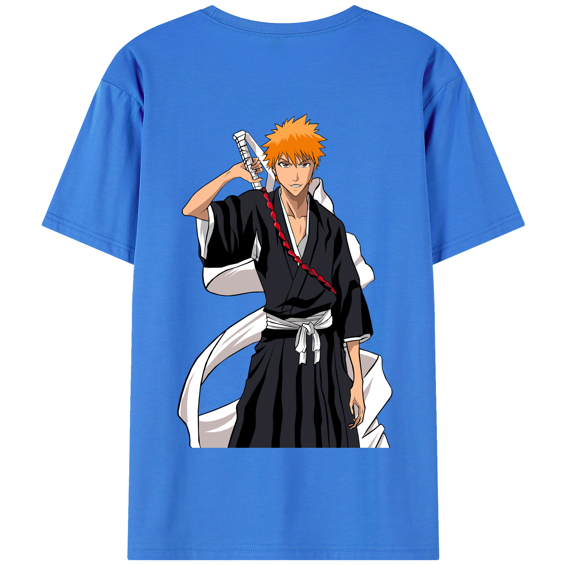 （画像用） ブリーチ 黒崎一護（くろさき いちご）BLEACH Kurosaki Ichigo 綿100％半袖Tシャツ（背面プリント）
