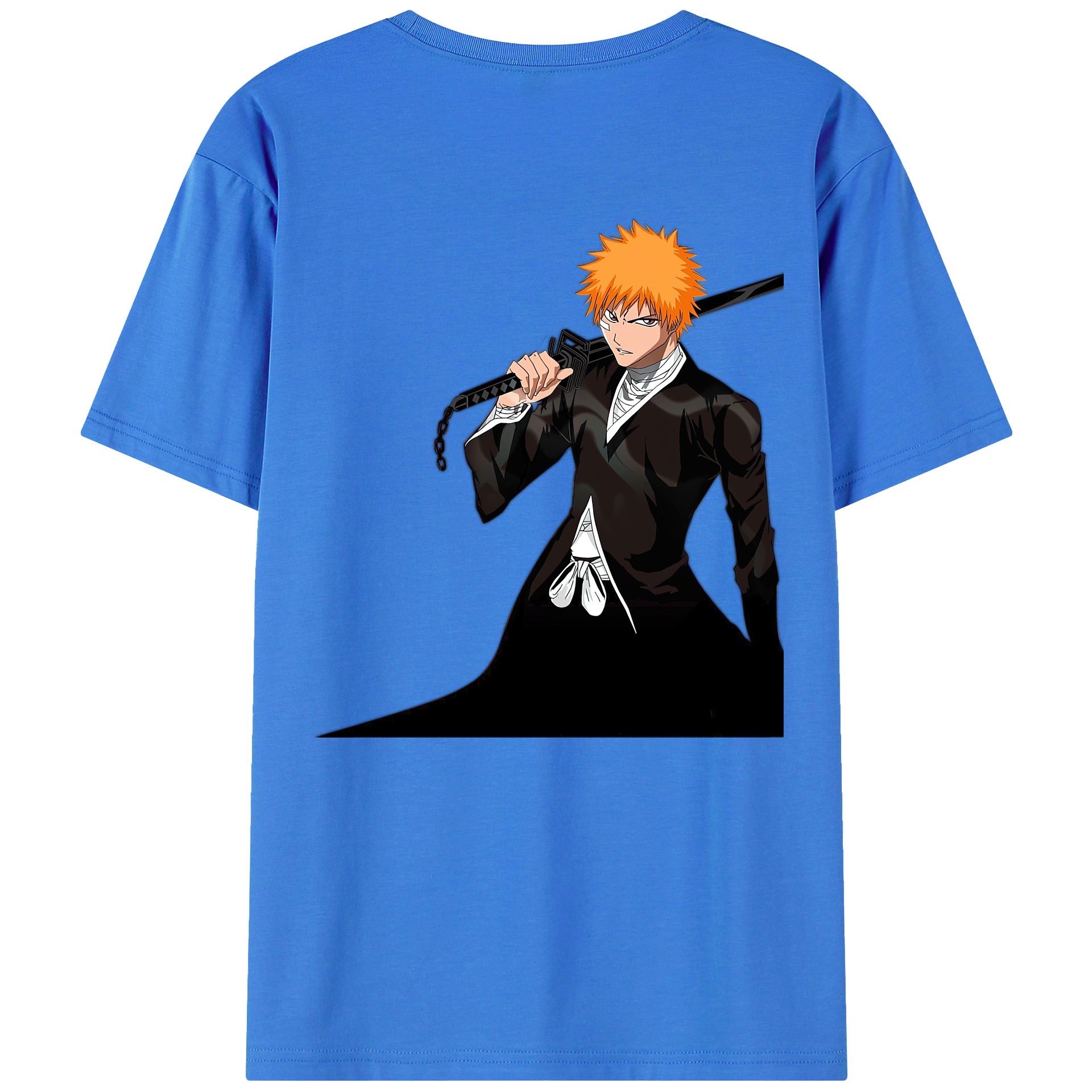 （画像用） ブリーチ 黒崎一護（くろさき いちご）BLEACH Kurosaki Ichigo 綿100％半袖Tシャツ（背面プリント）