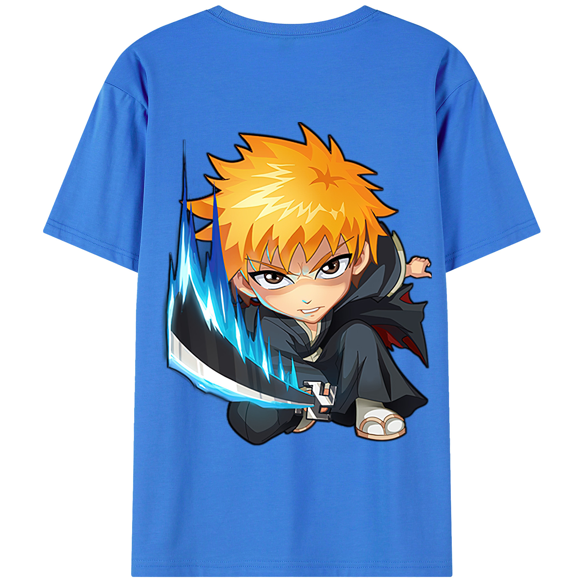 （画像用） ブリーチ 黒崎一護（くろさき いちご）BLEACH Kurosaki Ichigo 綿100％半袖Tシャツ（背面プリント）