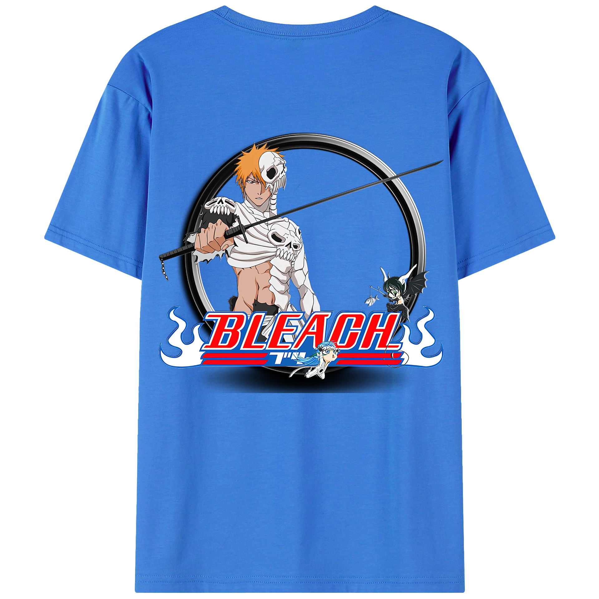 （画像用） ブリーチ 黒崎一護（くろさき いちご）BLEACH Kurosaki Ichigo 綿100％半袖Tシャツ（背面プリント）