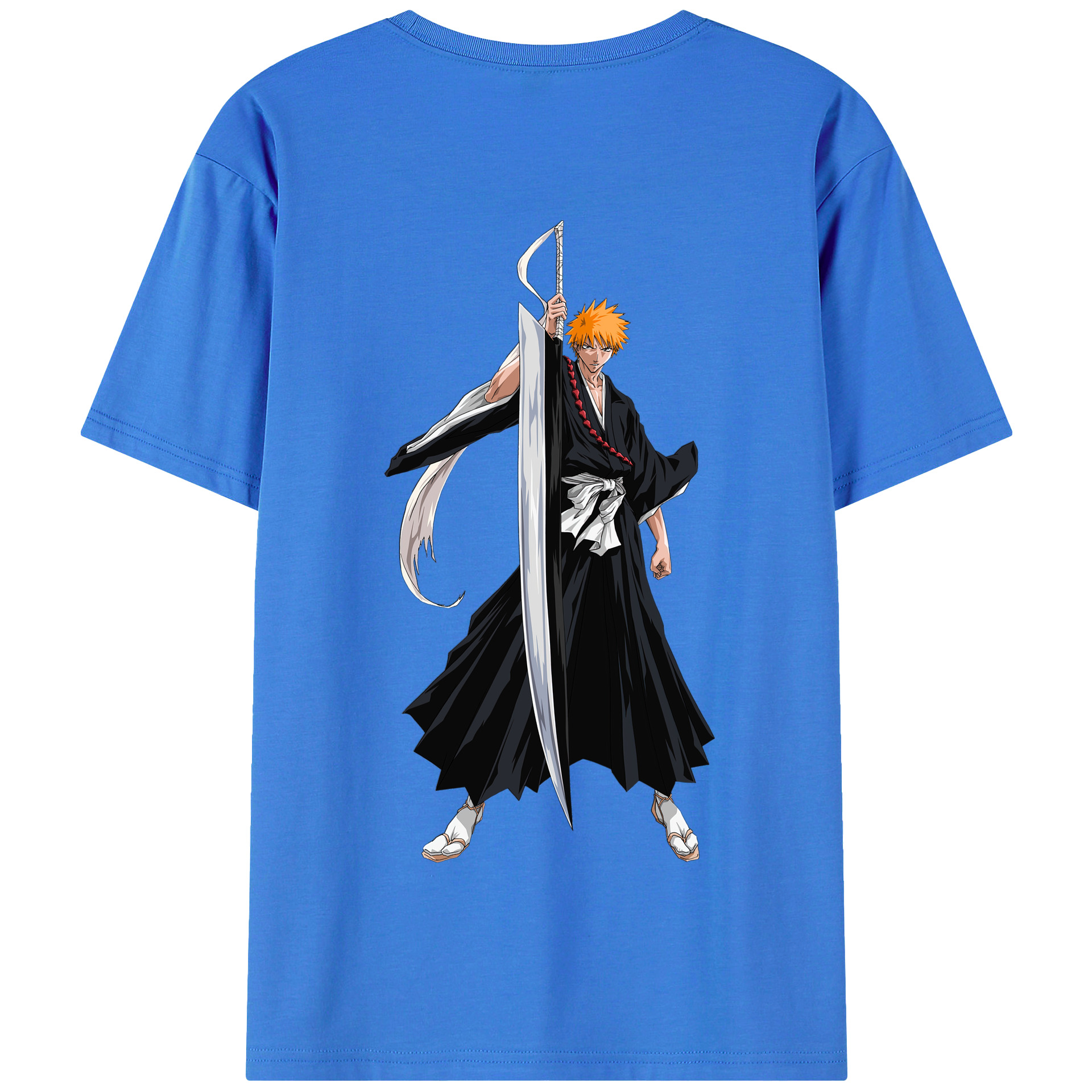 （画像用） ブリーチ 黒崎一護（くろさき いちご）BLEACH Kurosaki Ichigo 綿100％半袖Tシャツ（背面プリント）