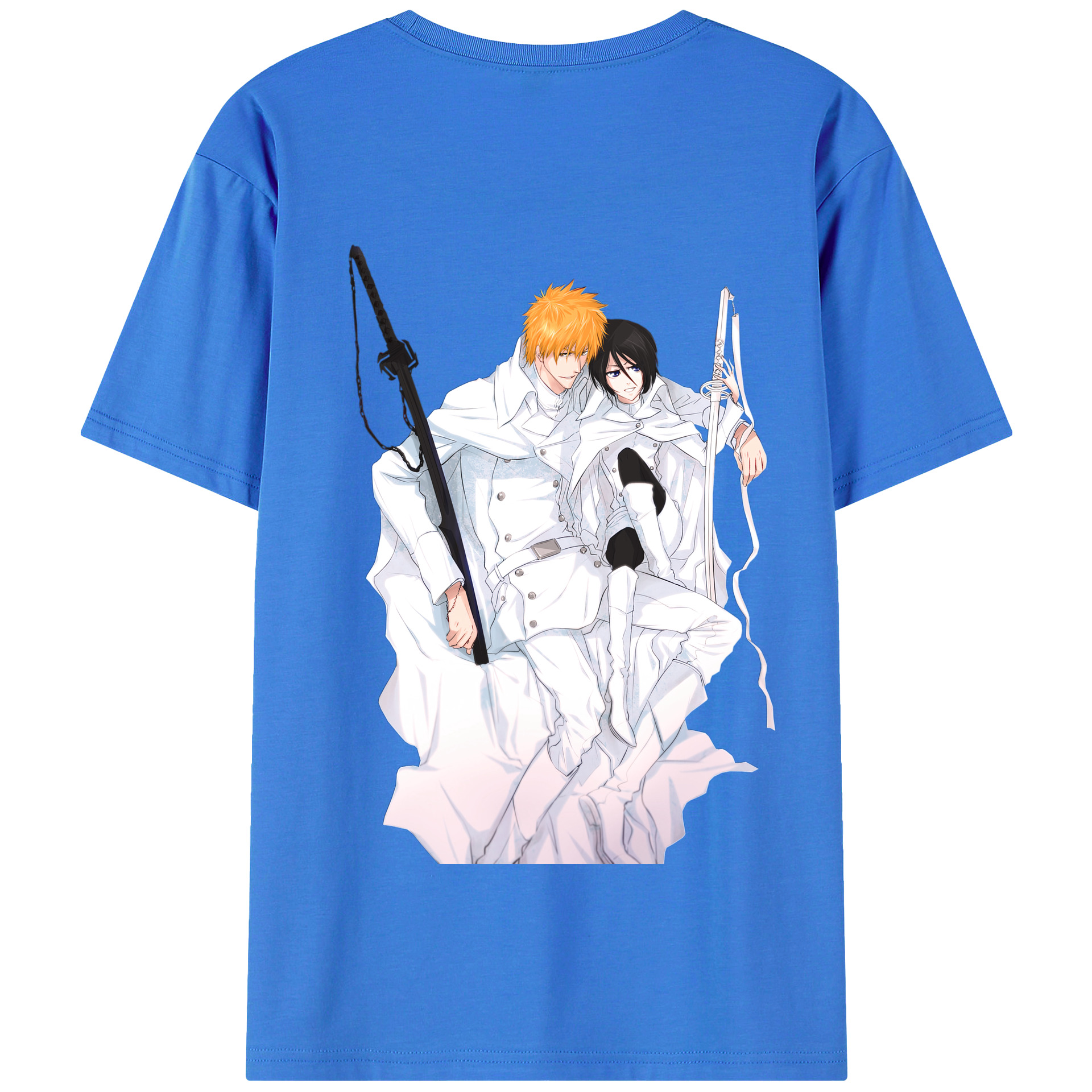 （画像用） ブリーチ 黒崎一護（くろさき いちご）BLEACH Kurosaki Ichigo 綿100％半袖Tシャツ（背面プリント）