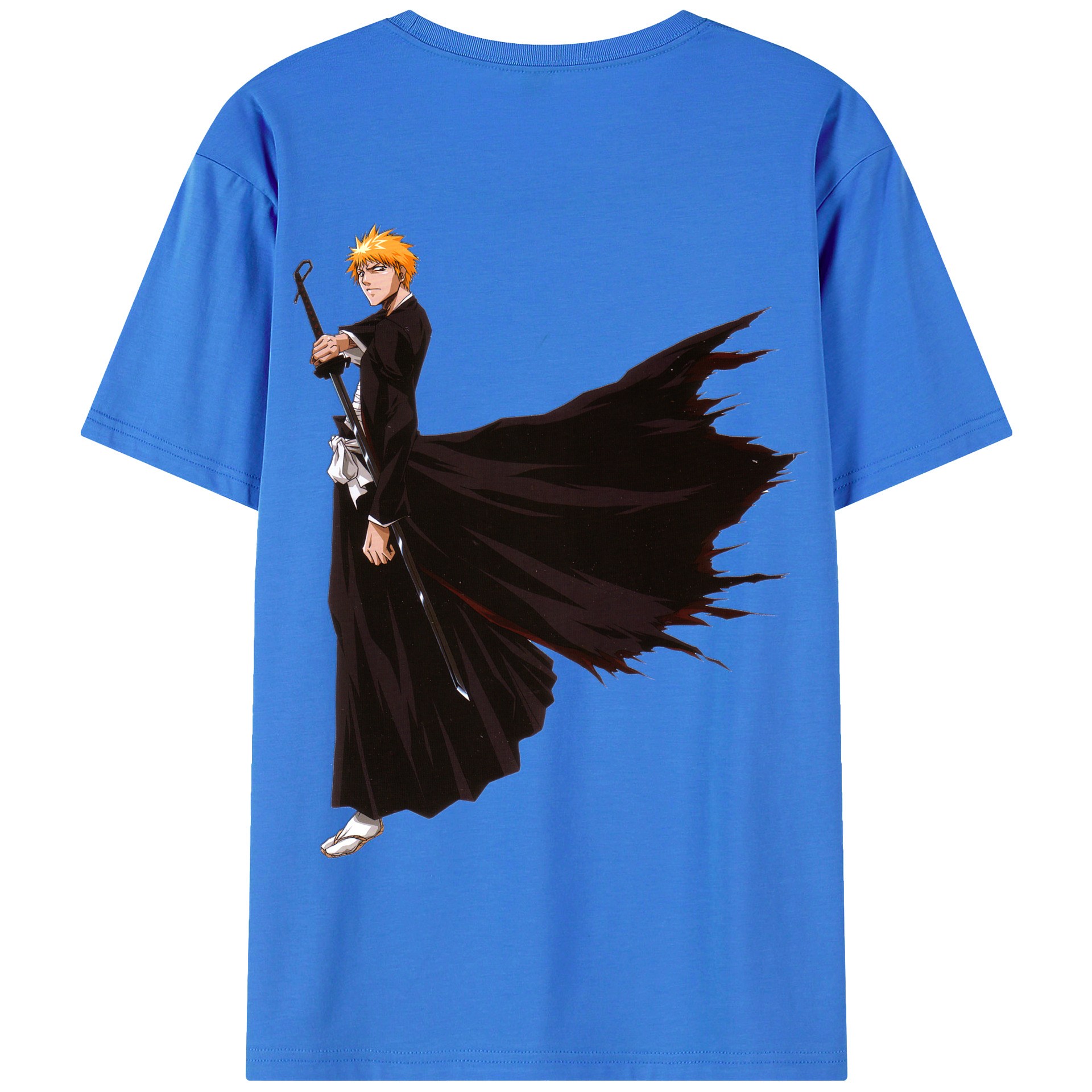 （画像用） ブリーチ 黒崎一護（くろさき いちご）BLEACH Kurosaki Ichigo 綿100％半袖Tシャツ（背面プリント）