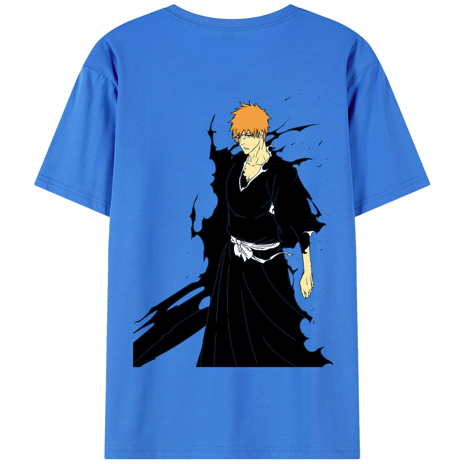 （画像用） ブリーチ 黒崎一護（くろさき いちご）BLEACH Kurosaki Ichigo 綿100％半袖Tシャツ（背面プリント）