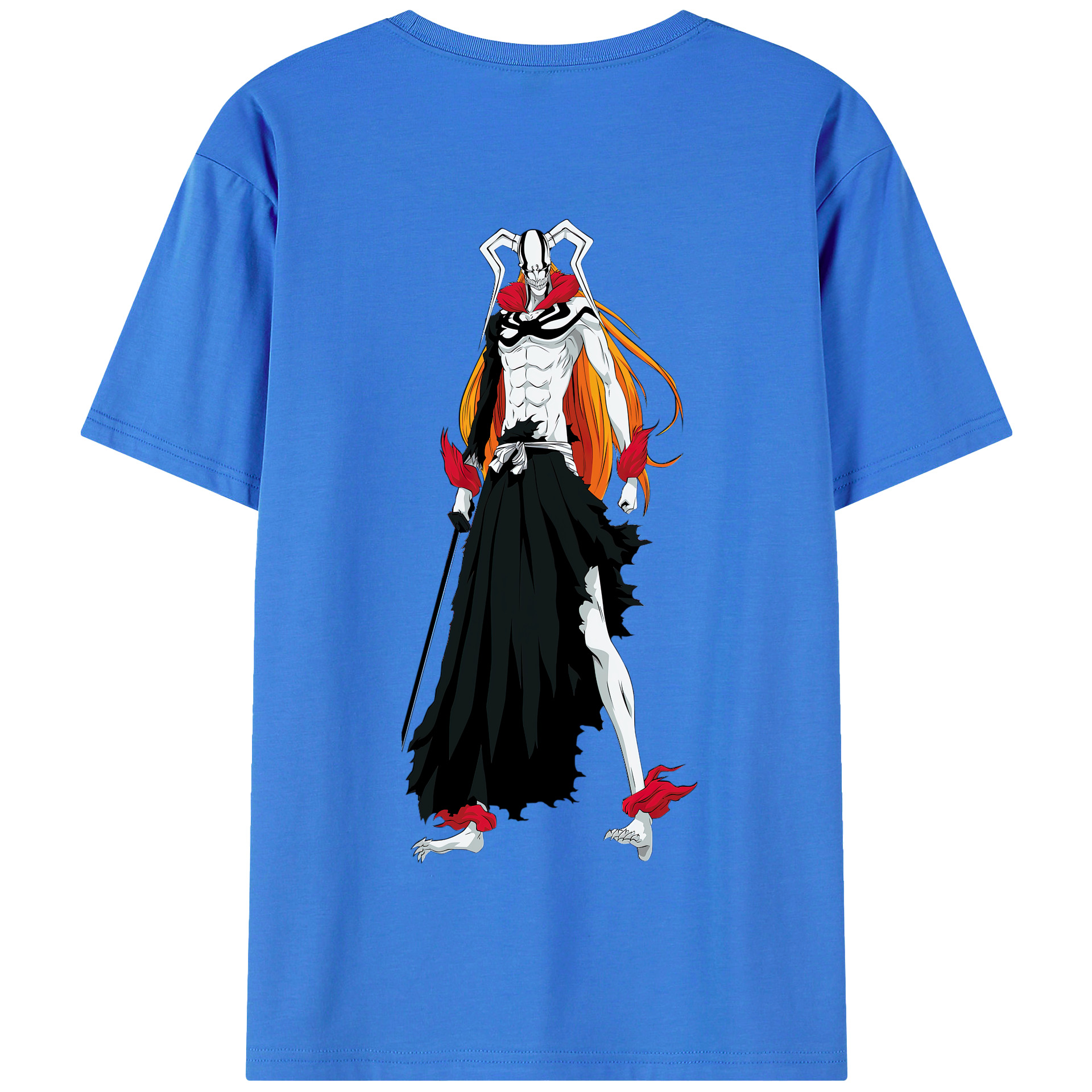 （画像用） ブリーチ 黒崎一護（くろさき いちご）BLEACH Kurosaki Ichigo 綿100％半袖Tシャツ（背面プリント）
