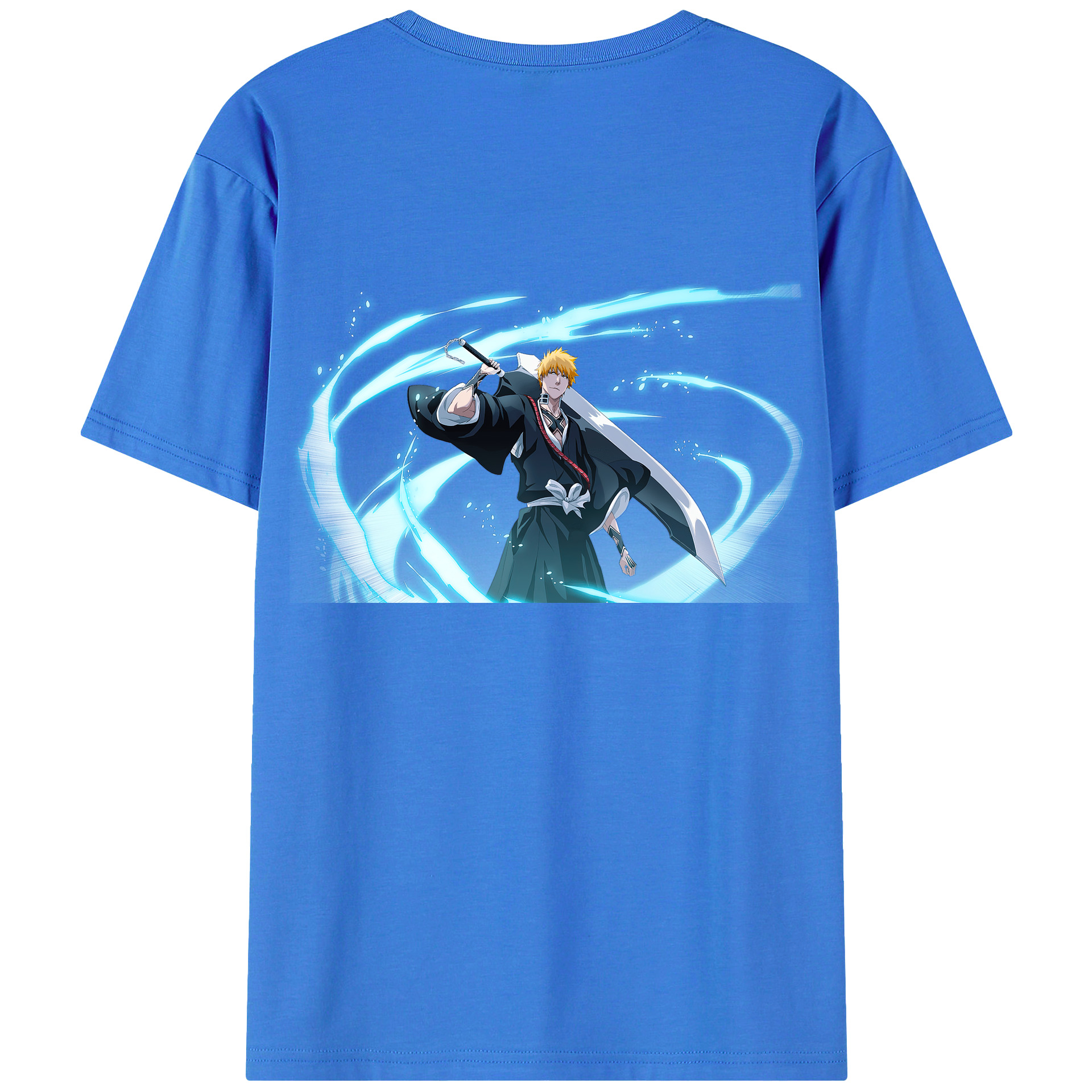 （画像用） ブリーチ 黒崎一護（くろさき いちご）BLEACH Kurosaki Ichigo 綿100％半袖Tシャツ（背面プリント）