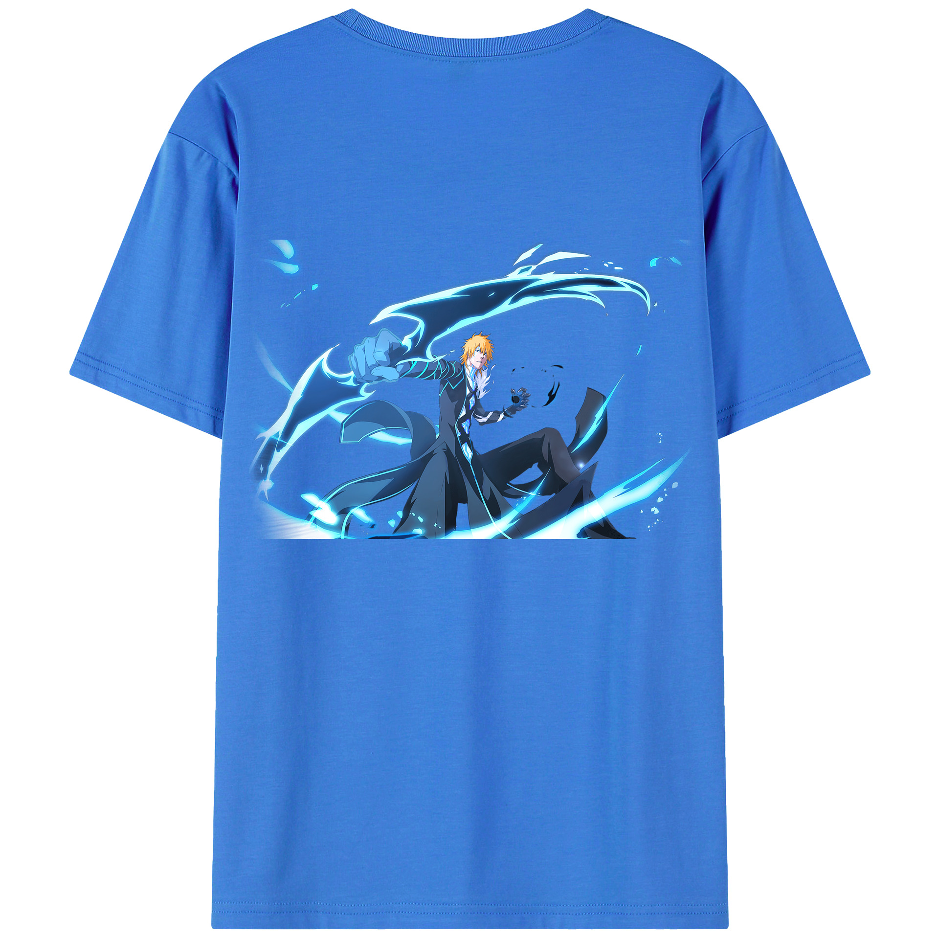（画像用） ブリーチ 黒崎一護（くろさき いちご）BLEACH Kurosaki Ichigo 綿100％半袖Tシャツ（背面プリント）