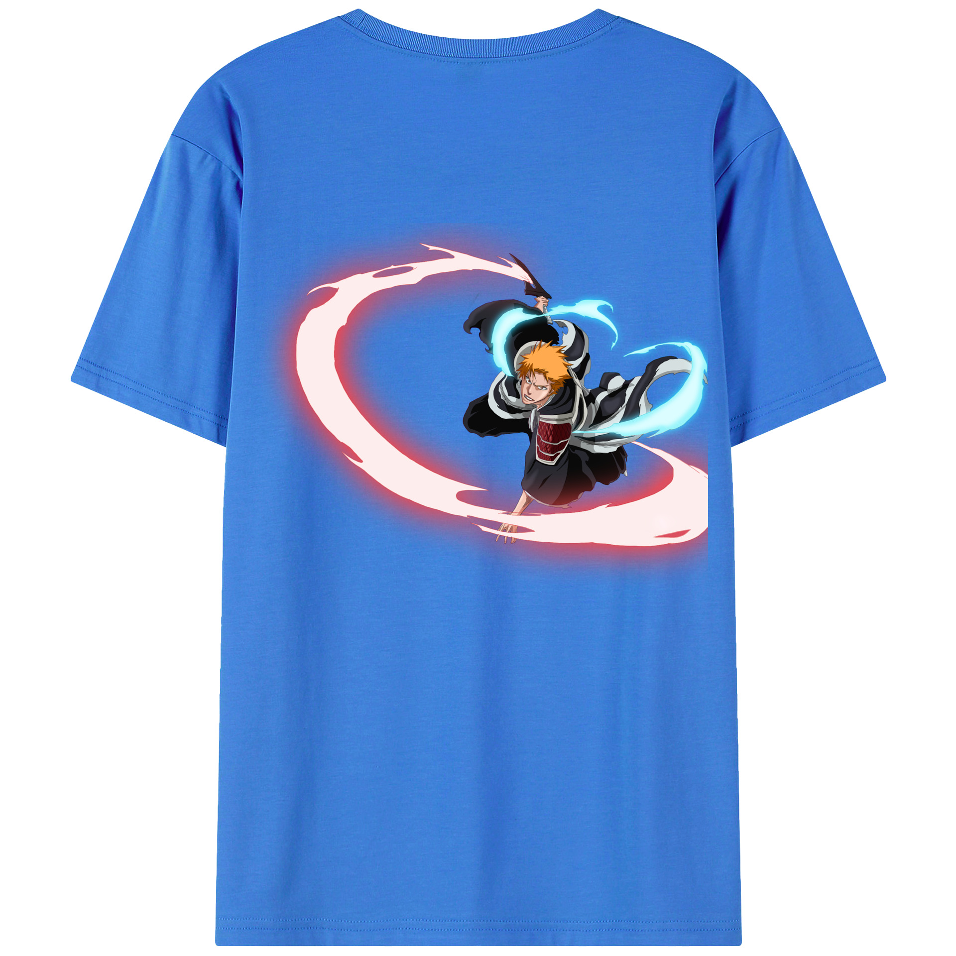 （画像用） ブリーチ 黒崎一護（くろさき いちご）BLEACH Kurosaki Ichigo 綿100％半袖Tシャツ（背面プリント）