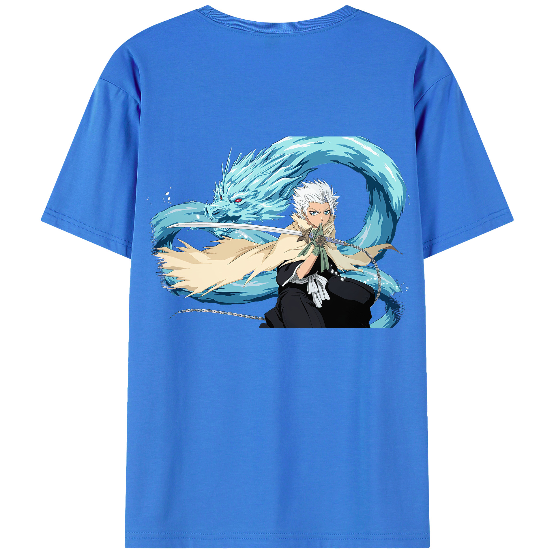 （画像用） ブリーチ 日番谷冬獅郎（ひつがや とうしろう） BLEACH Hitsugaya Toushirou 綿100％半袖Tシャツ（背面プリント）
