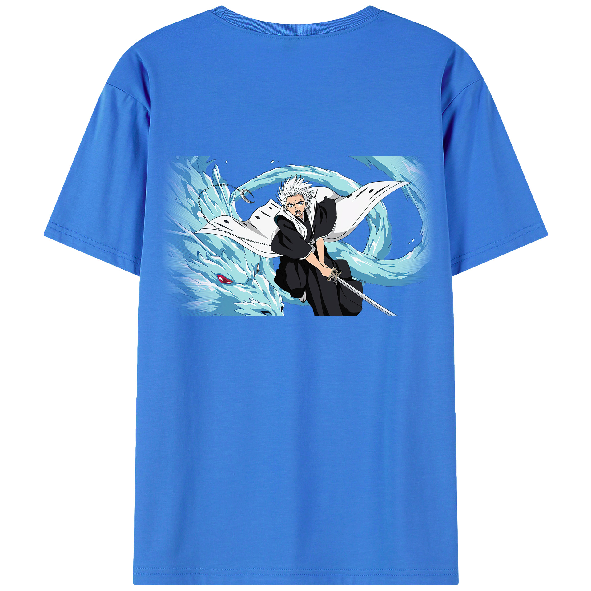 （画像用） ブリーチ 日番谷冬獅郎（ひつがや とうしろう） BLEACH Hitsugaya Toushirou 綿100％半袖Tシャツ（背面プリント）