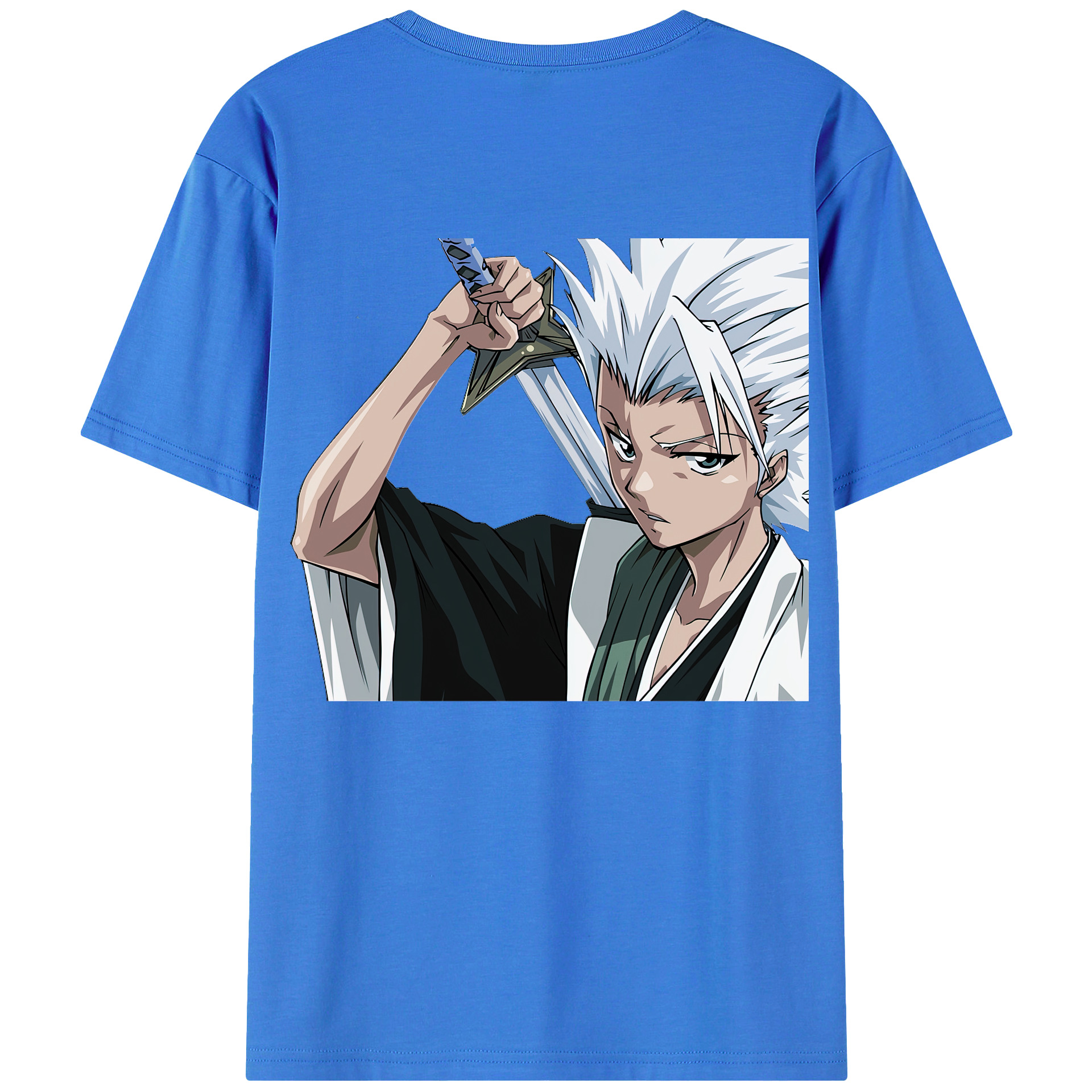 （画像用） ブリーチ 日番谷冬獅郎（ひつがや とうしろう） BLEACH Hitsugaya Toushirou 綿100％半袖Tシャツ（背面プリント）