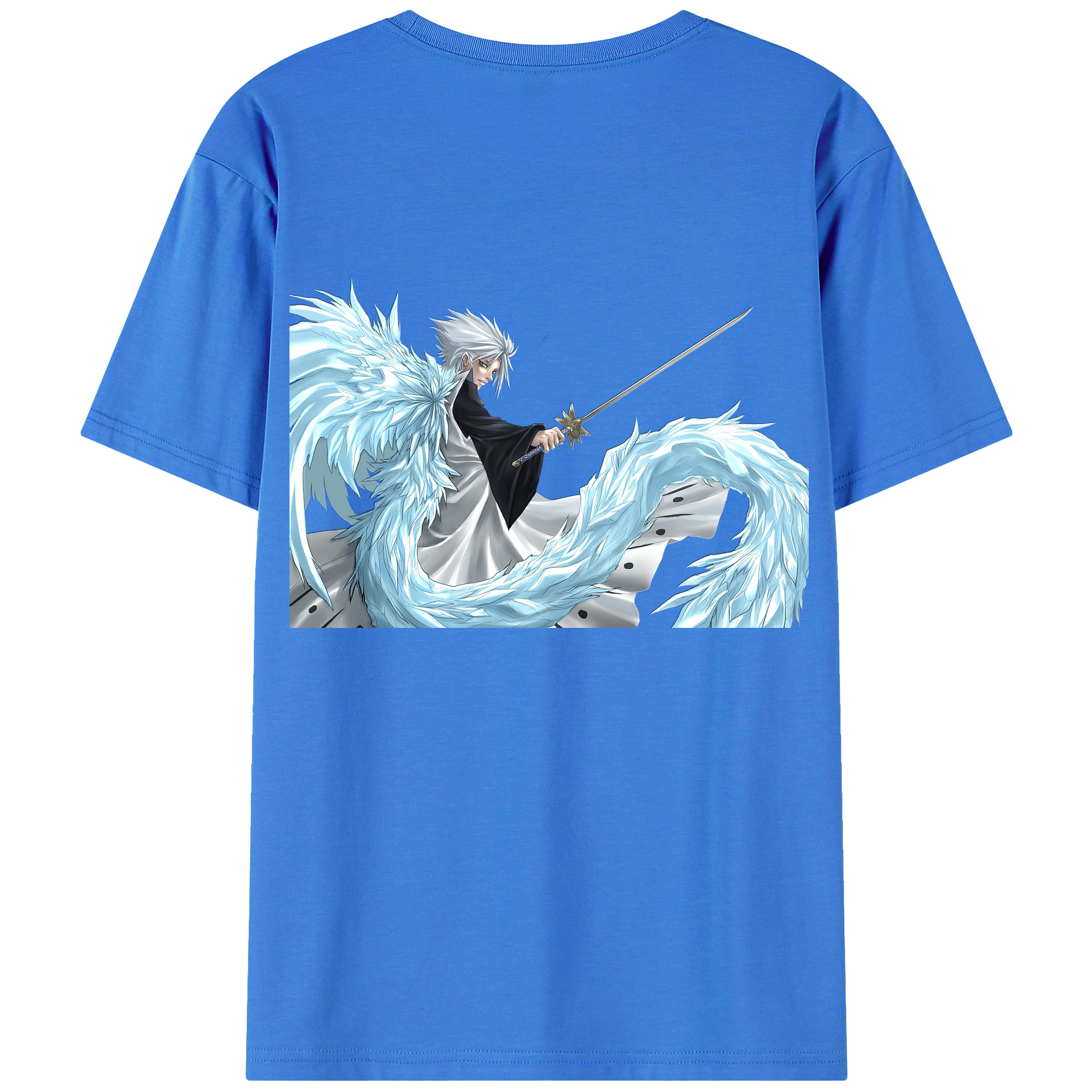 （画像用） ブリーチ 日番谷冬獅郎（ひつがや とうしろう） BLEACH Hitsugaya Toushirou 綿100％半袖Tシャツ（背面プリント）