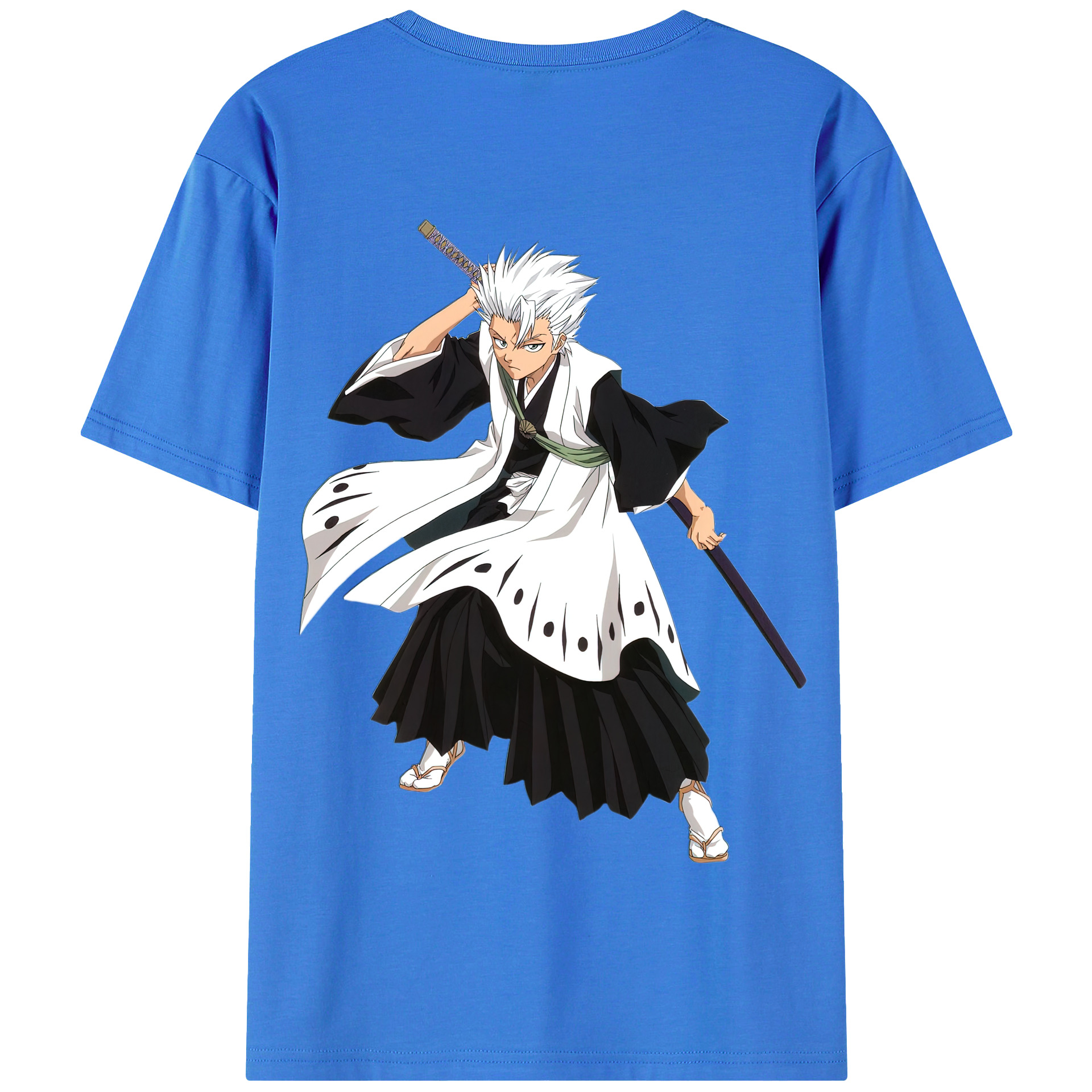 （画像用） ブリーチ 日番谷冬獅郎（ひつがや とうしろう） BLEACH Hitsugaya Toushirou 綿100％半袖Tシャツ（背面プリント）