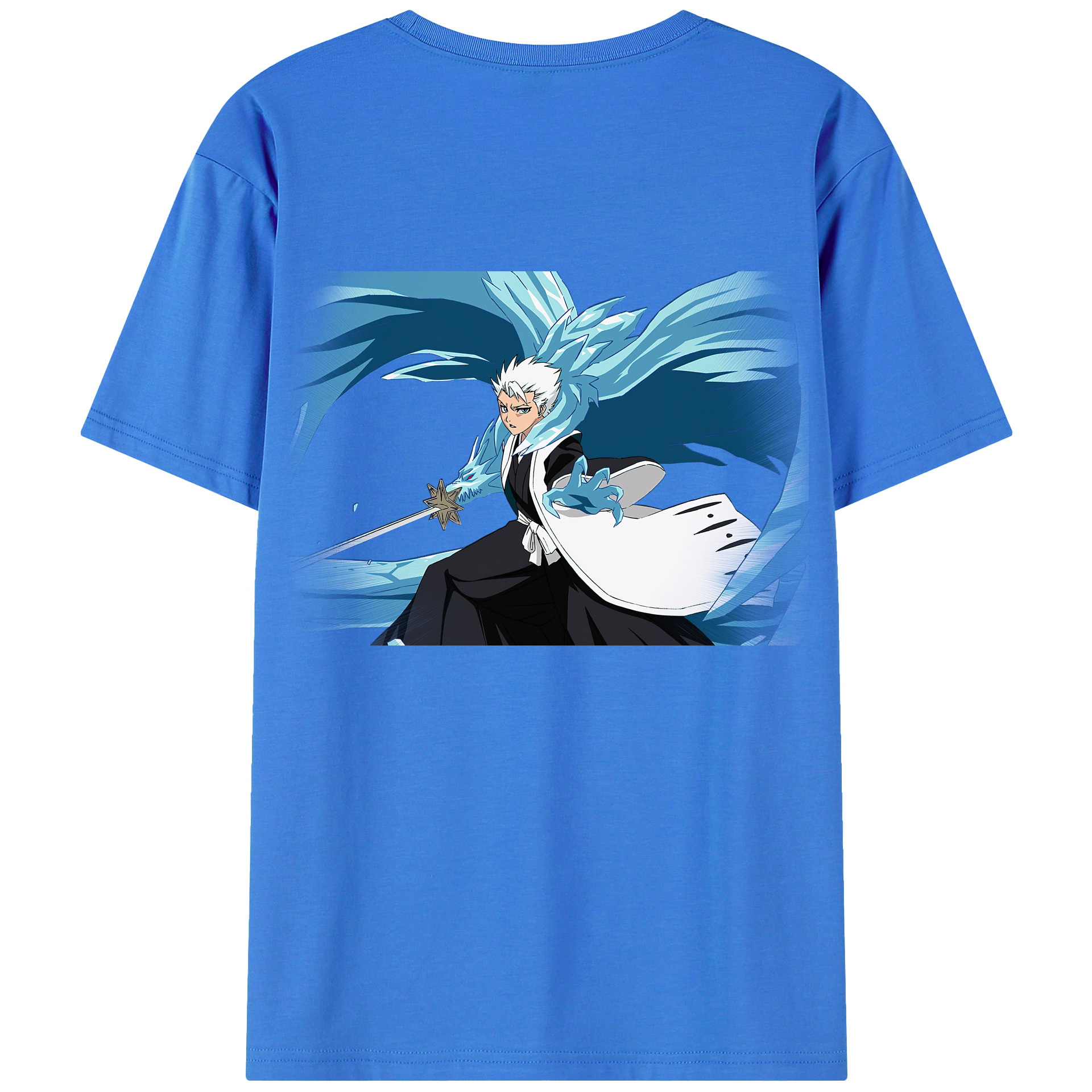 （画像用） ブリーチ 日番谷冬獅郎（ひつがや とうしろう） BLEACH Hitsugaya Toushirou 綿100％半袖Tシャツ（背面プリント）