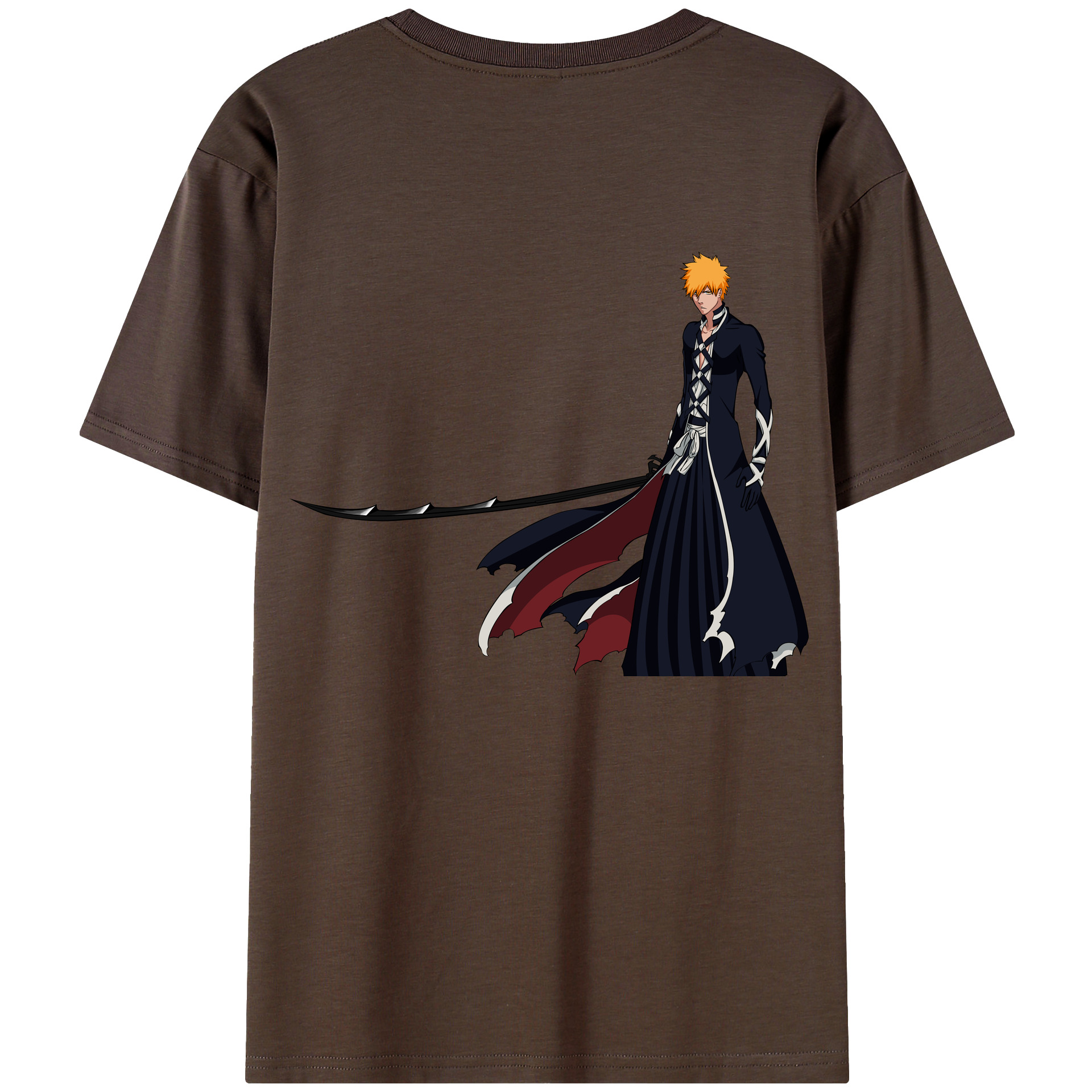 （画像用） ブリーチ 黒崎一護（くろさき いちご）BLEACH Kurosaki Ichigo 綿100％半袖Tシャツ（背面プリント）
