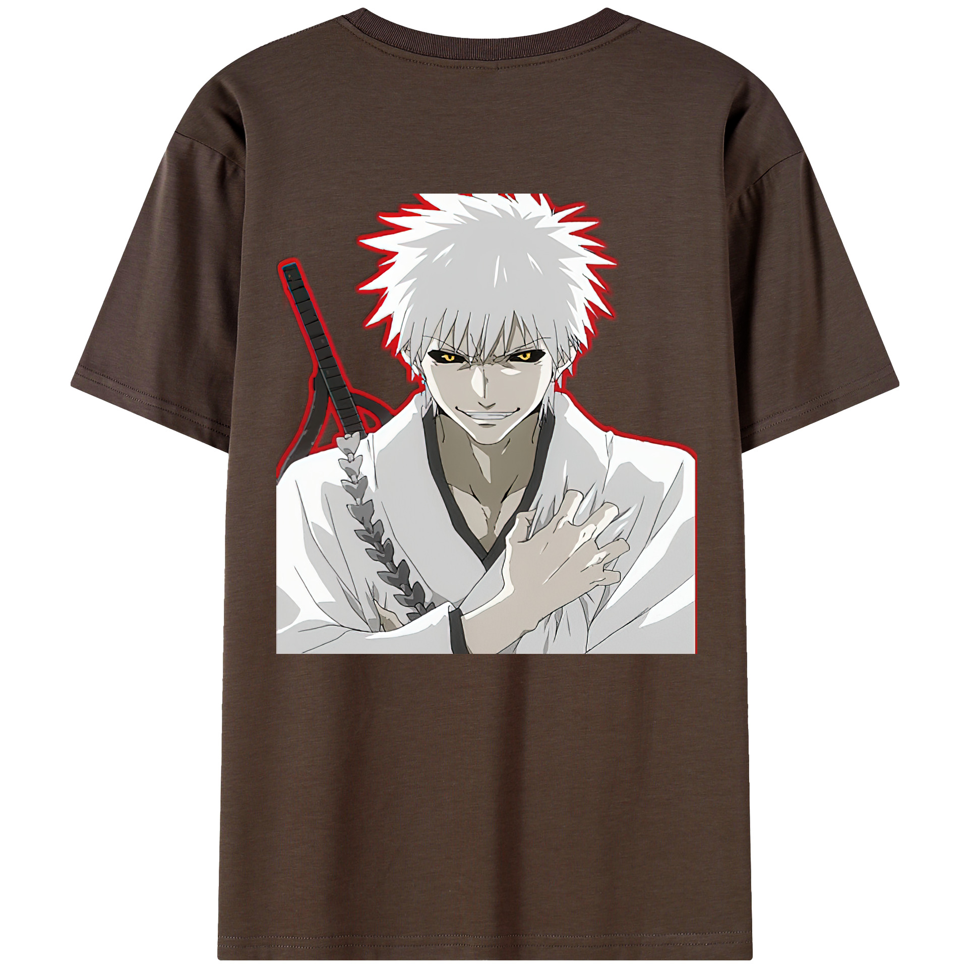 （画像用） ブリーチ 黒崎一護（くろさき いちご）BLEACH Kurosaki Ichigo 綿100％半袖Tシャツ（背面プリント）