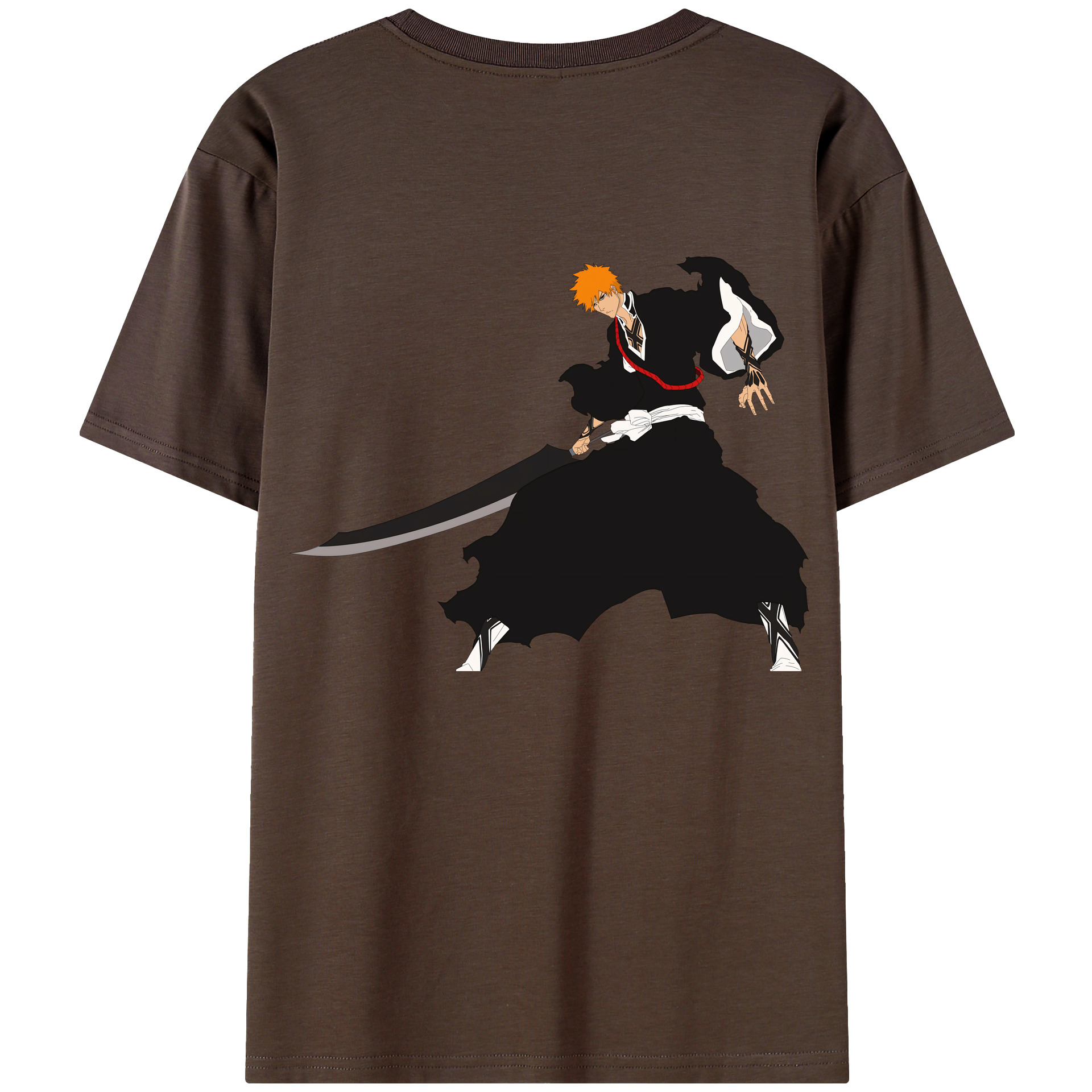 （画像用） ブリーチ 黒崎一護（くろさき いちご）BLEACH Kurosaki Ichigo 綿100％半袖Tシャツ（背面プリント）