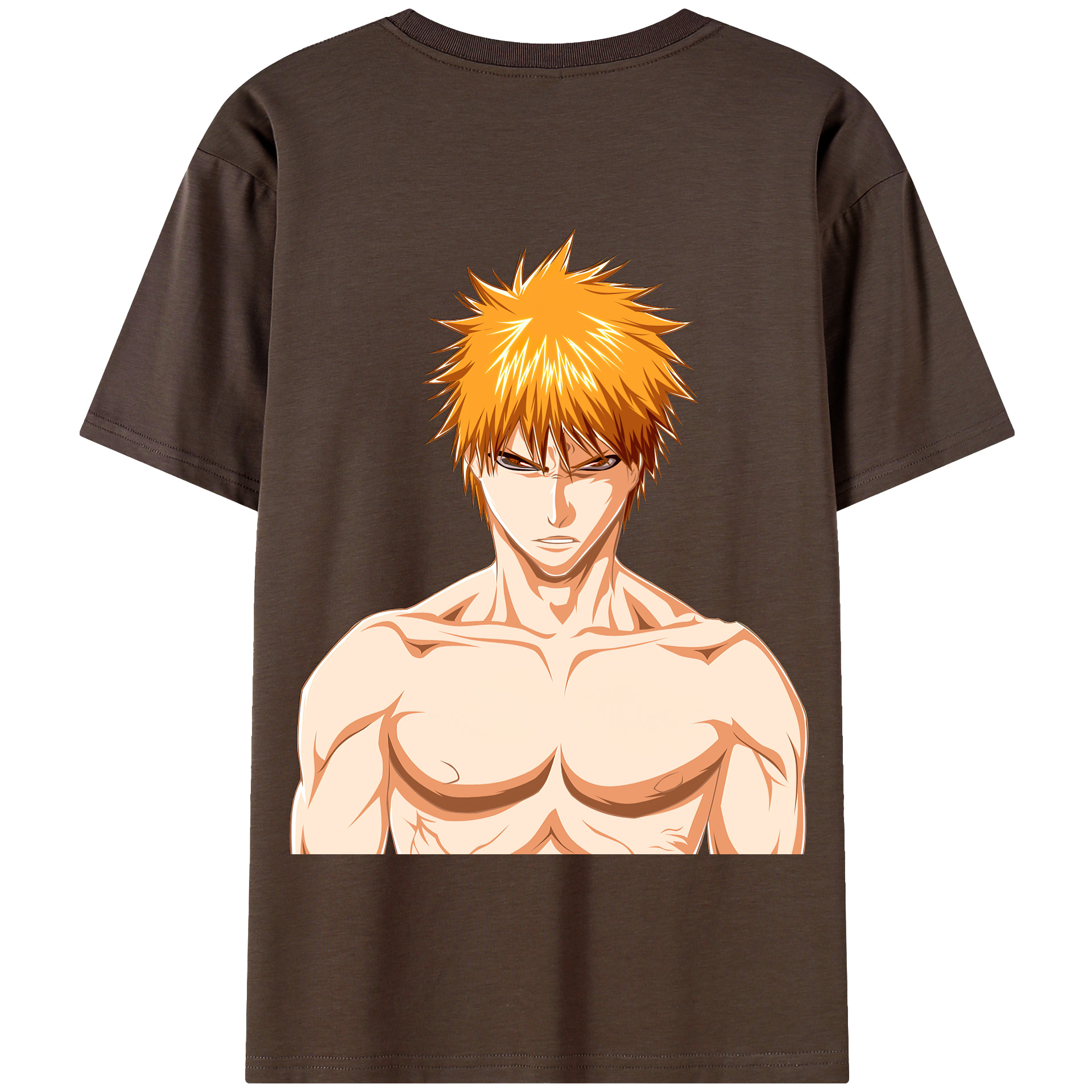 （画像用） ブリーチ 黒崎一護（くろさき いちご）BLEACH Kurosaki Ichigo 綿100％半袖Tシャツ（背面プリント）
