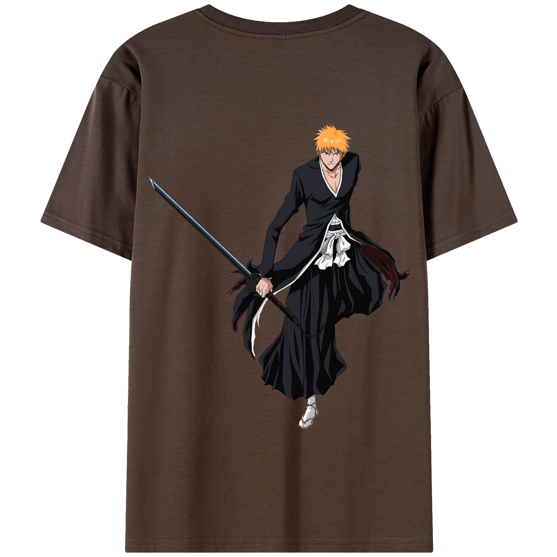 （画像用） ブリーチ 黒崎一護（くろさき いちご）BLEACH Kurosaki Ichigo 綿100％半袖Tシャツ（背面プリント）