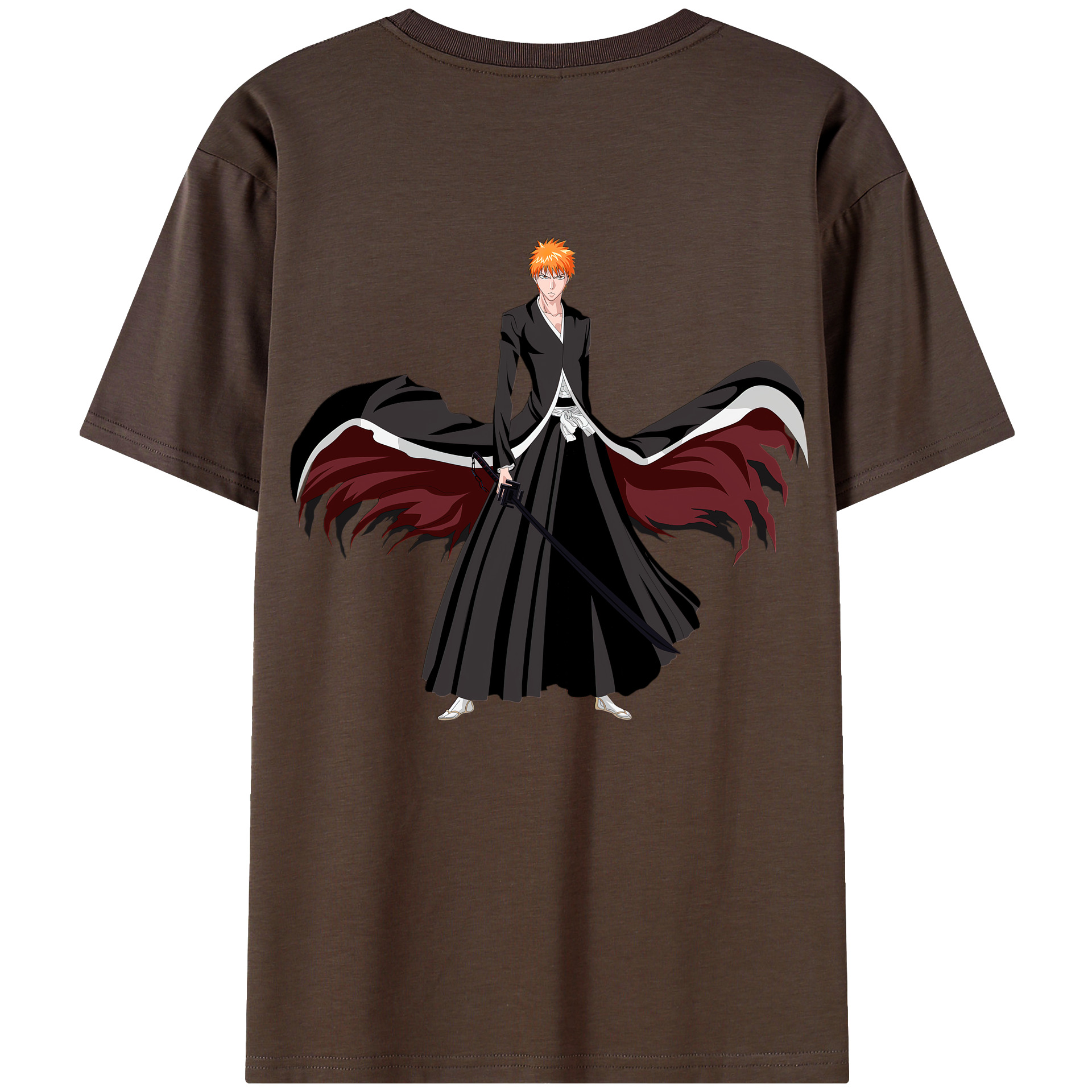 （画像用） ブリーチ 黒崎一護（くろさき いちご）BLEACH Kurosaki Ichigo 綿100％半袖Tシャツ（背面プリント）