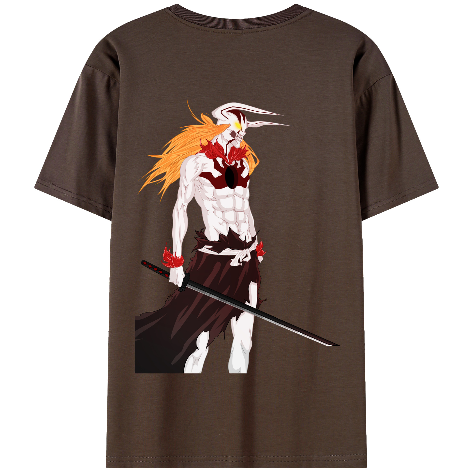 （画像用） ブリーチ 黒崎一護（くろさき いちご）BLEACH Kurosaki Ichigo 綿100％半袖Tシャツ（背面プリント）