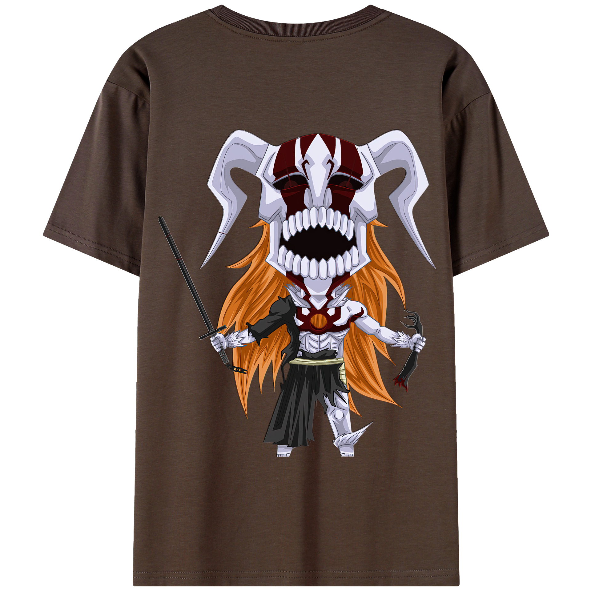 （画像用） ブリーチ 黒崎一護（くろさき いちご）BLEACH Kurosaki Ichigo 綿100％半袖Tシャツ（背面プリント）