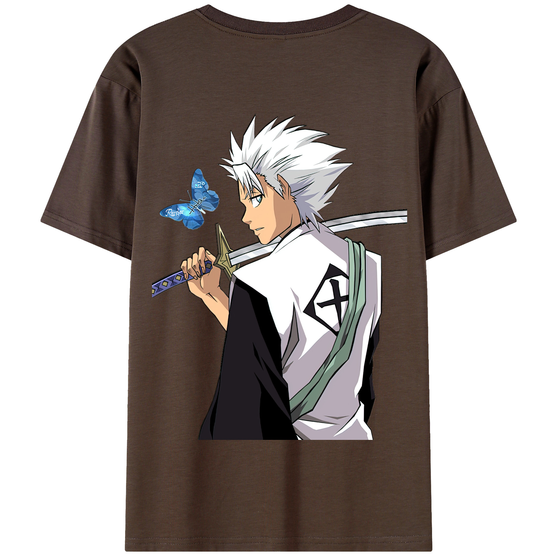 （画像用） ブリーチ 日番谷冬獅郎（ひつがや とうしろう） BLEACH Hitsugaya Toushirou 綿100％半袖Tシャツ（背面プリント）