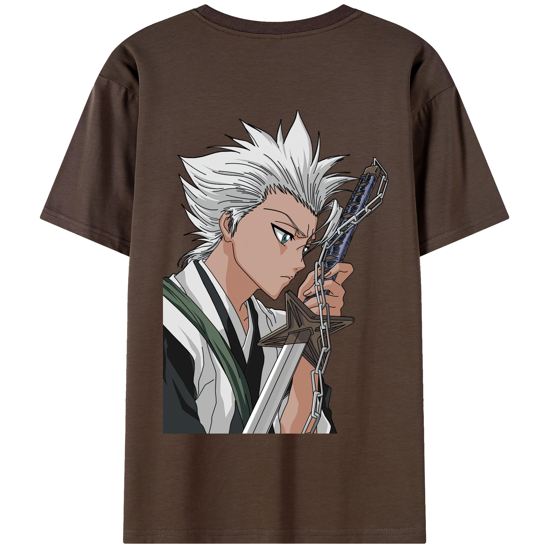 （画像用） ブリーチ 日番谷冬獅郎（ひつがや とうしろう） BLEACH Hitsugaya Toushirou 綿100％半袖Tシャツ（背面プリント）