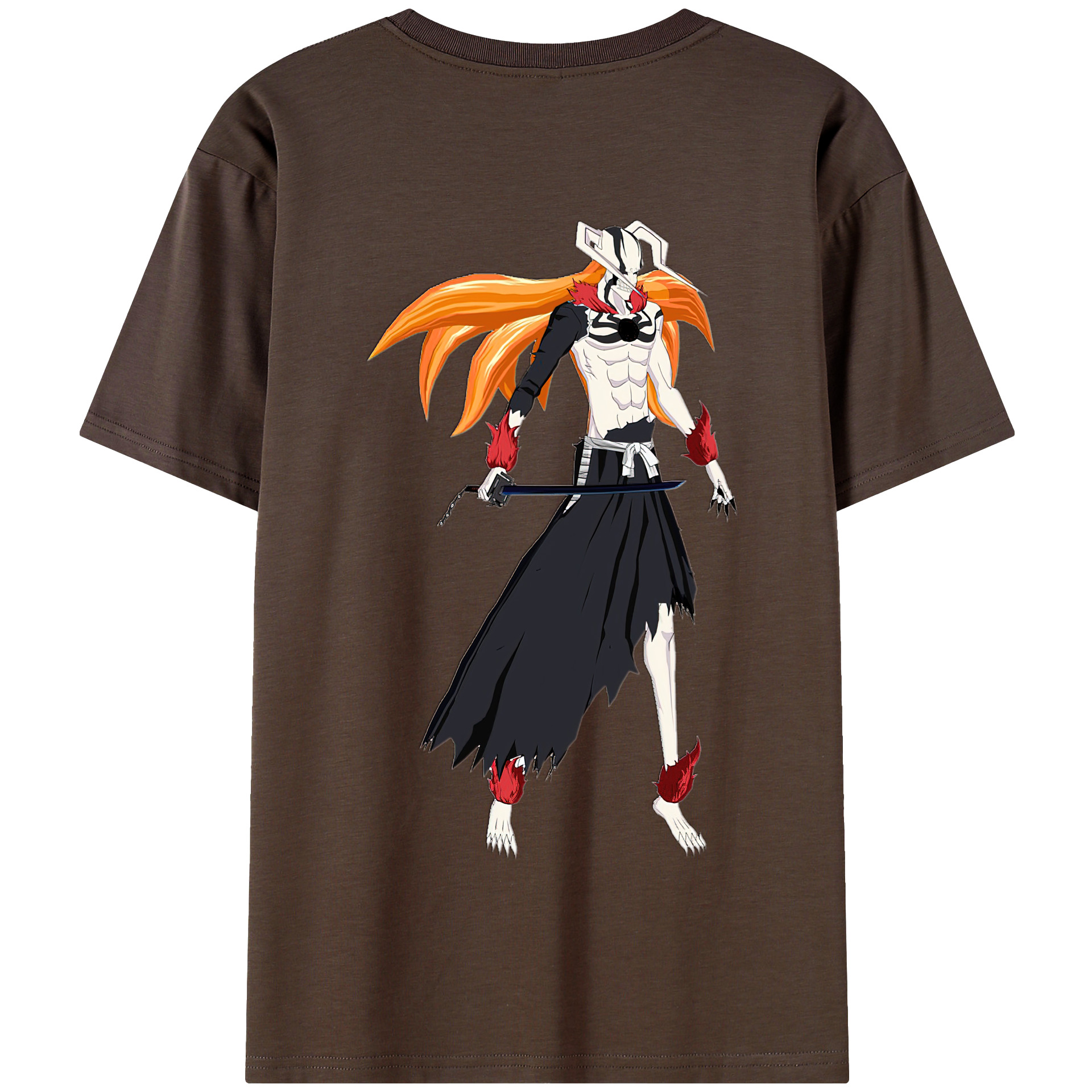 （画像用） ブリーチ 黒崎一護（くろさき いちご）BLEACH Kurosaki Ichigo 綿100％半袖Tシャツ（背面プリント）