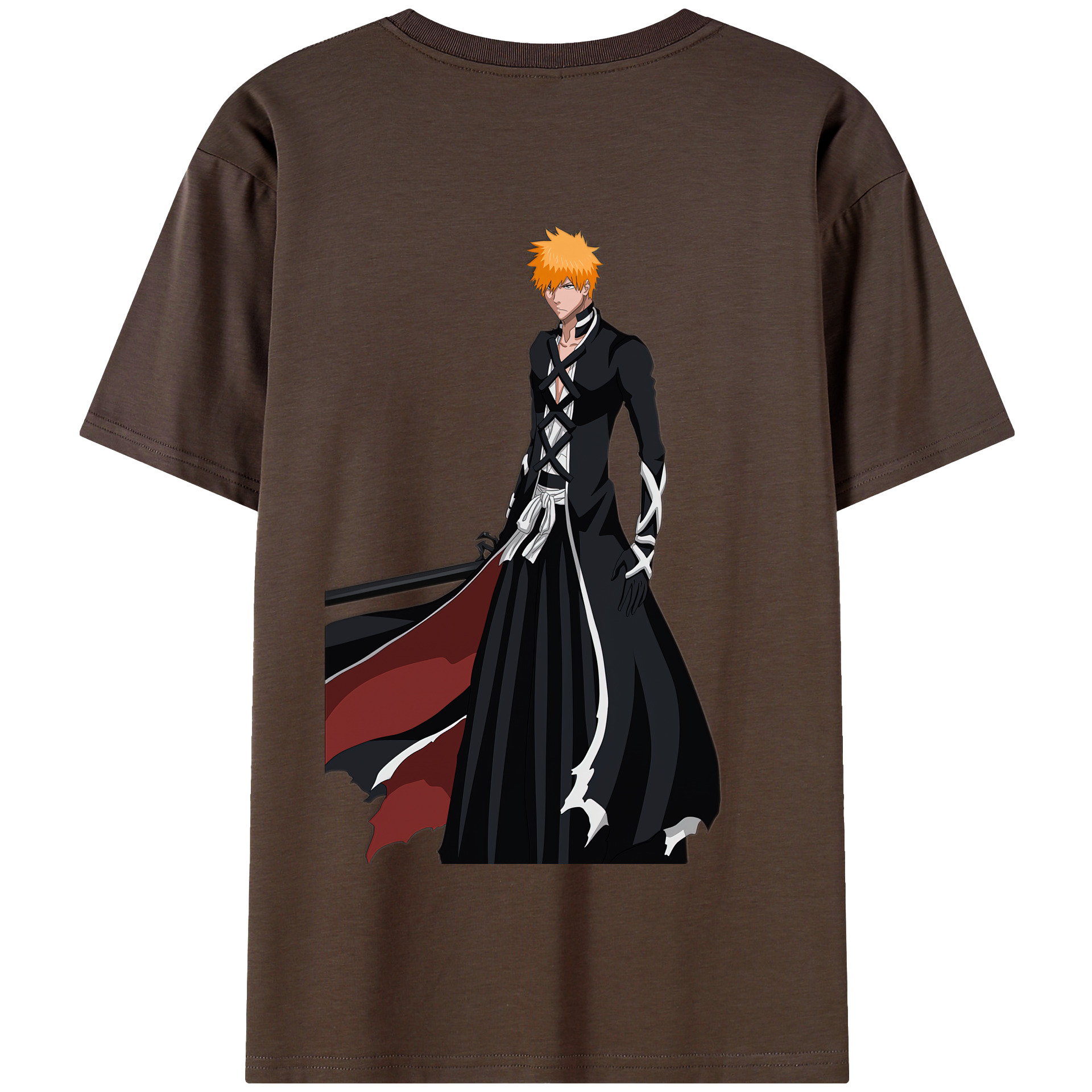 （画像用） ブリーチ 黒崎一護（くろさき いちご）BLEACH Kurosaki Ichigo 綿100％半袖Tシャツ（背面プリント）