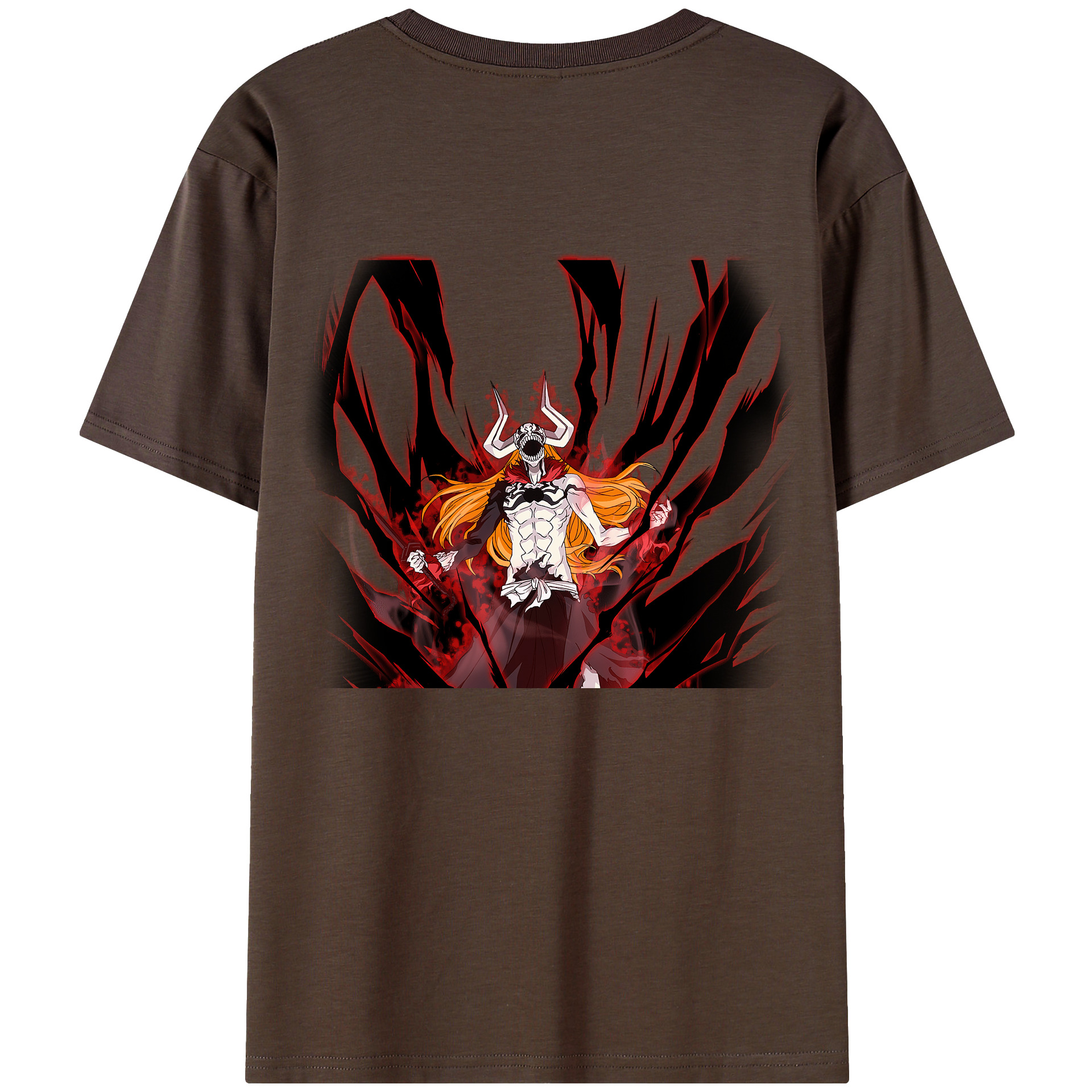 （画像用） ブリーチ 黒崎一護（くろさき いちご）BLEACH Kurosaki Ichigo 綿100％半袖Tシャツ（背面プリント）