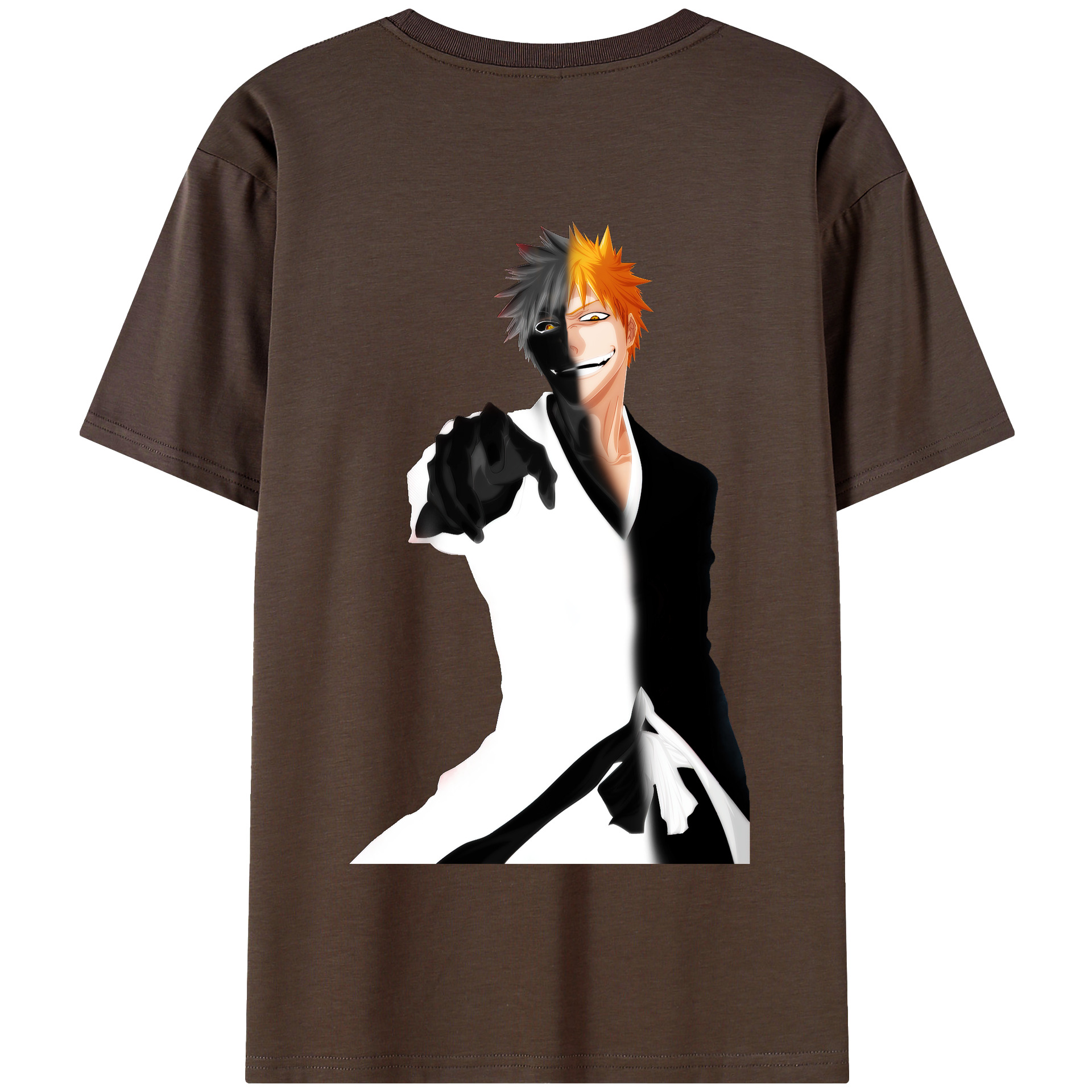 （画像用） ブリーチ 黒崎一護（くろさき いちご）BLEACH Kurosaki Ichigo 綿100％半袖Tシャツ（背面プリント）