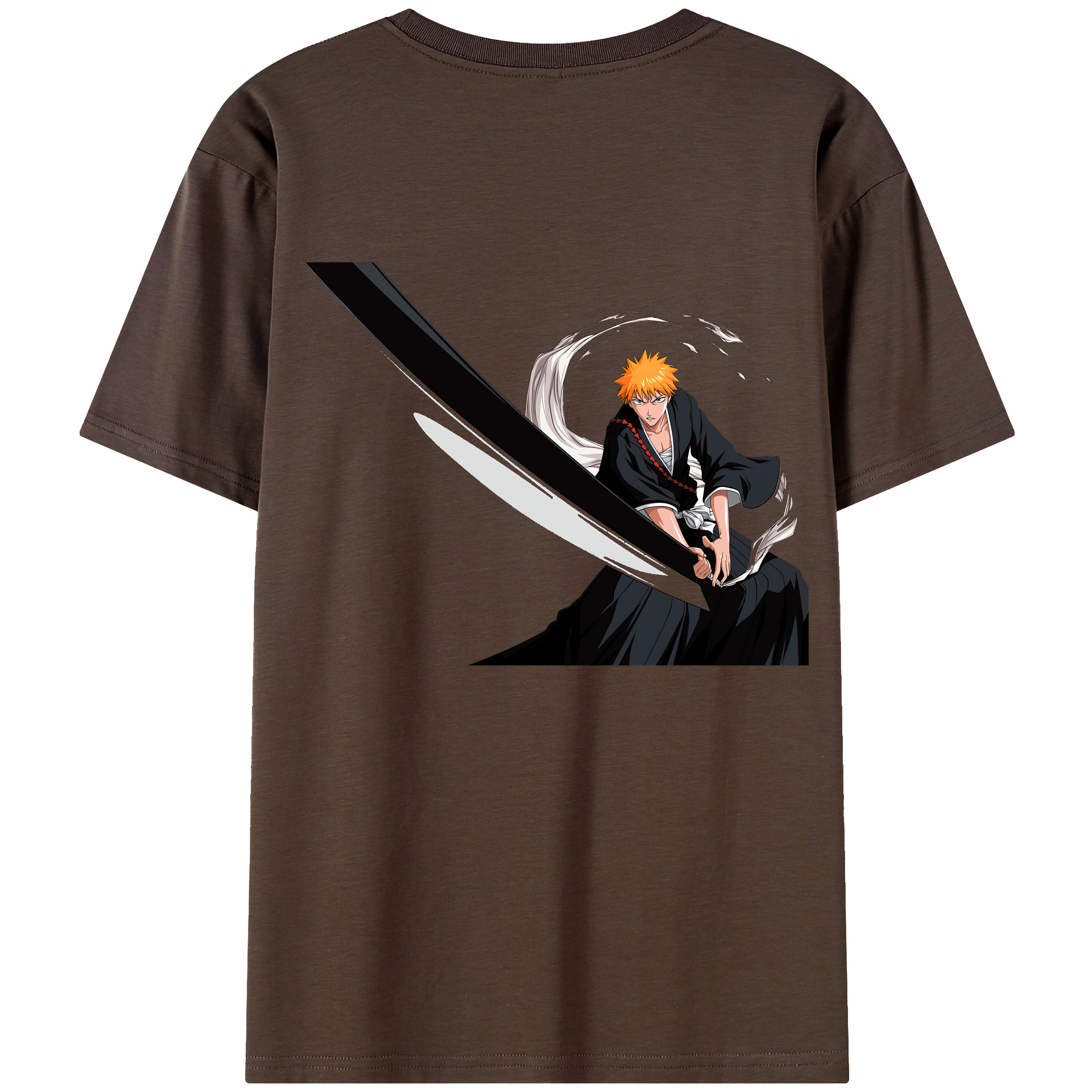 （画像用） ブリーチ 黒崎一護（くろさき いちご）BLEACH Kurosaki Ichigo 綿100％半袖Tシャツ（背面プリント）