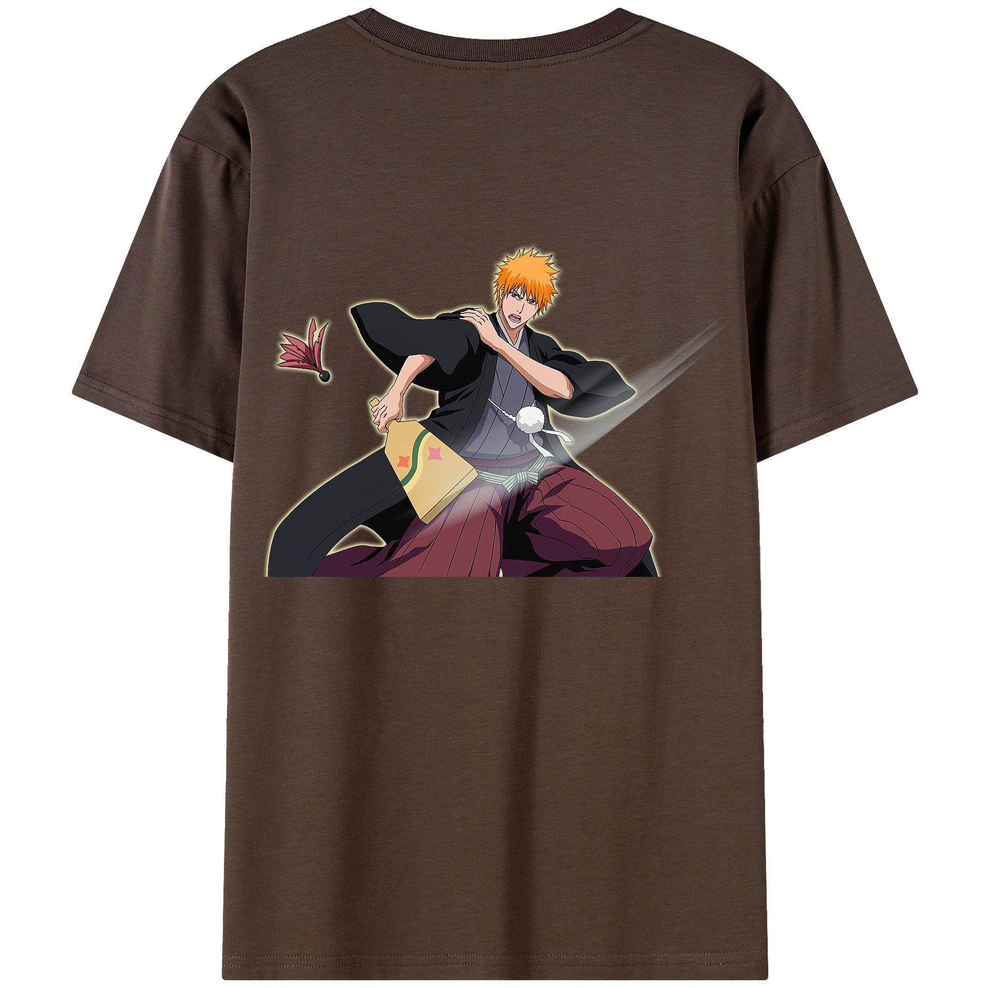 （画像用） ブリーチ 黒崎一護（くろさき いちご）BLEACH Kurosaki Ichigo 綿100％半袖Tシャツ（背面プリント）