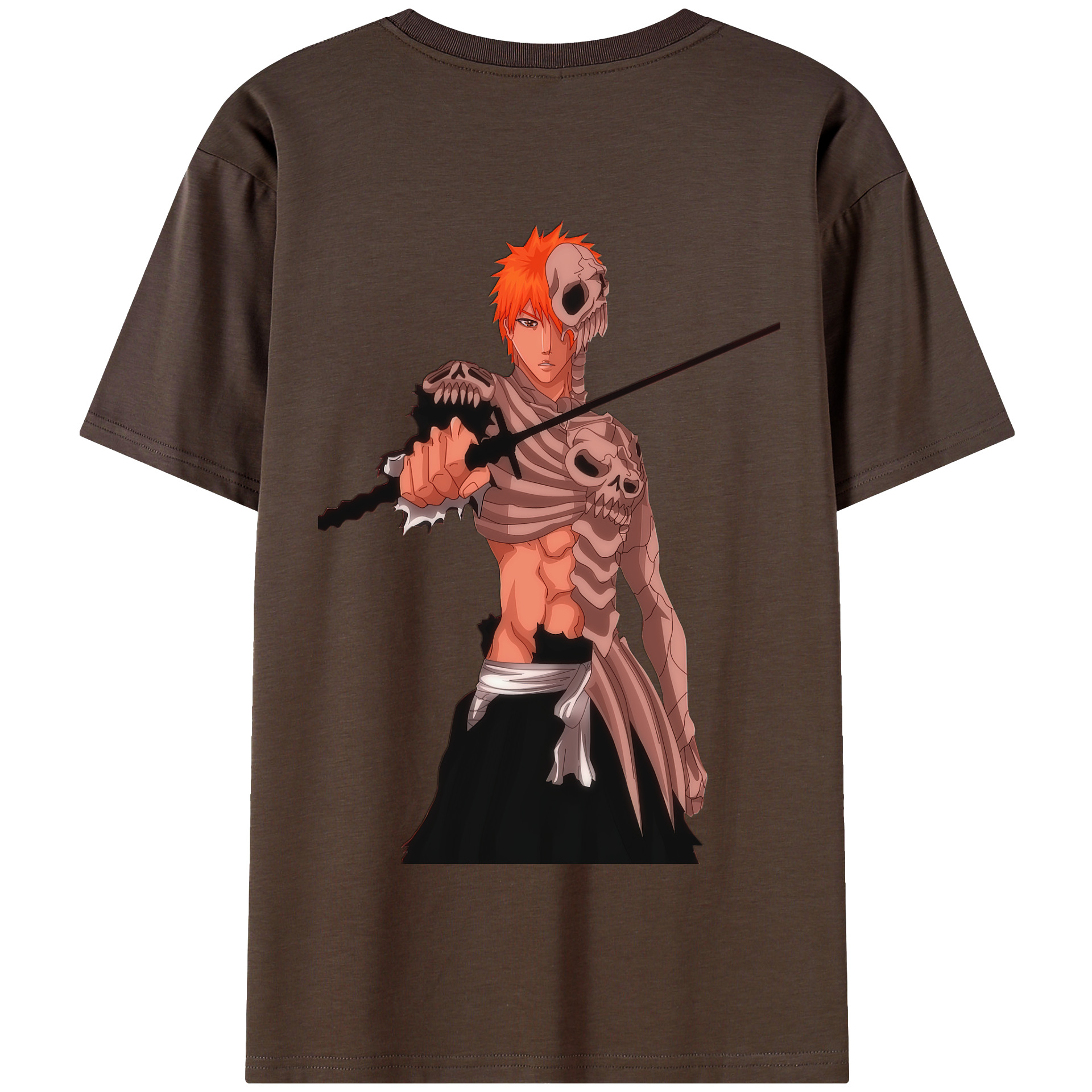 （画像用） ブリーチ 黒崎一護（くろさき いちご）BLEACH Kurosaki Ichigo 綿100％半袖Tシャツ（背面プリント）