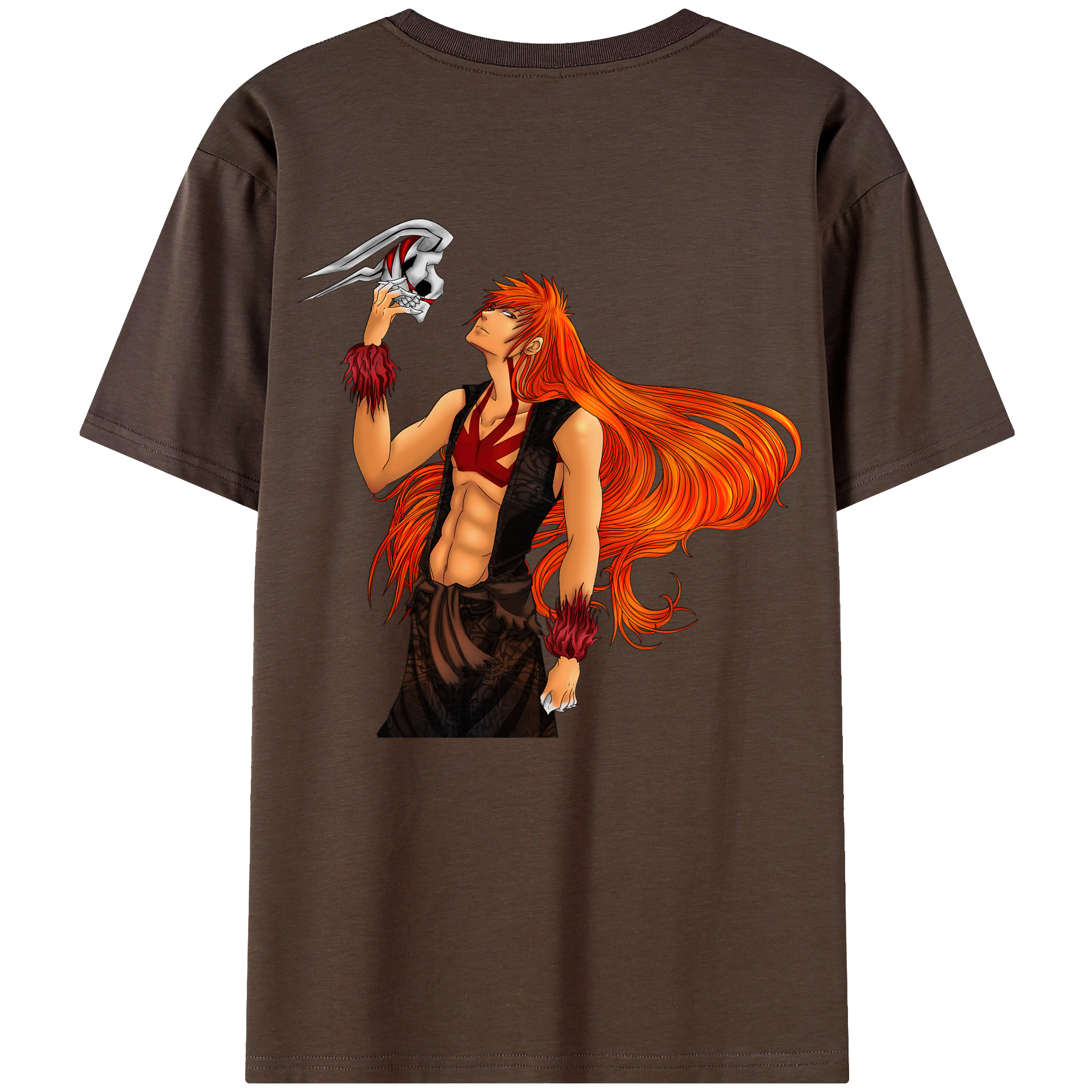 （画像用） ブリーチ 黒崎一護（くろさき いちご）BLEACH Kurosaki Ichigo 綿100％半袖Tシャツ（背面プリント）