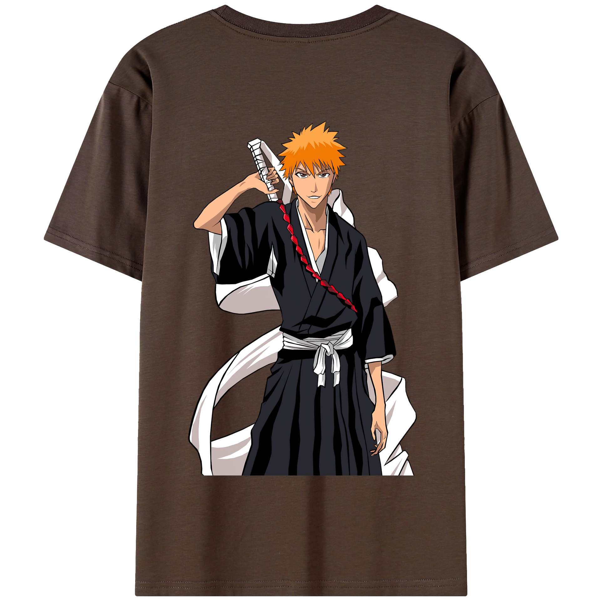 （画像用） ブリーチ 黒崎一護（くろさき いちご）BLEACH Kurosaki Ichigo 綿100％半袖Tシャツ（背面プリント）