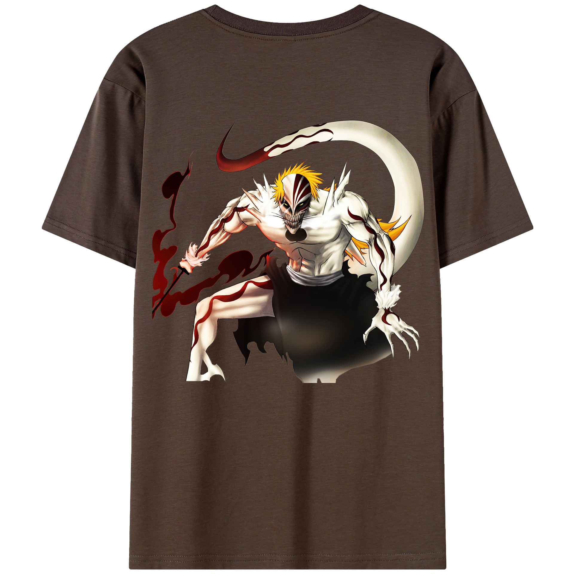 （画像用） ブリーチ 黒崎一護（くろさき いちご）BLEACH Kurosaki Ichigo 綿100％半袖Tシャツ（背面プリント）