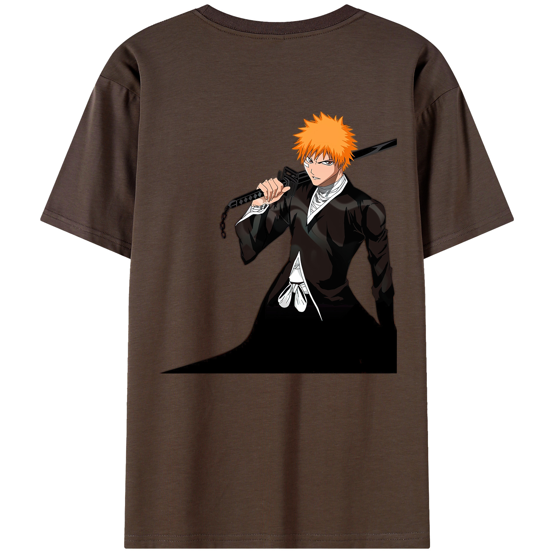 （画像用） ブリーチ 黒崎一護（くろさき いちご）BLEACH Kurosaki Ichigo 綿100％半袖Tシャツ（背面プリント）