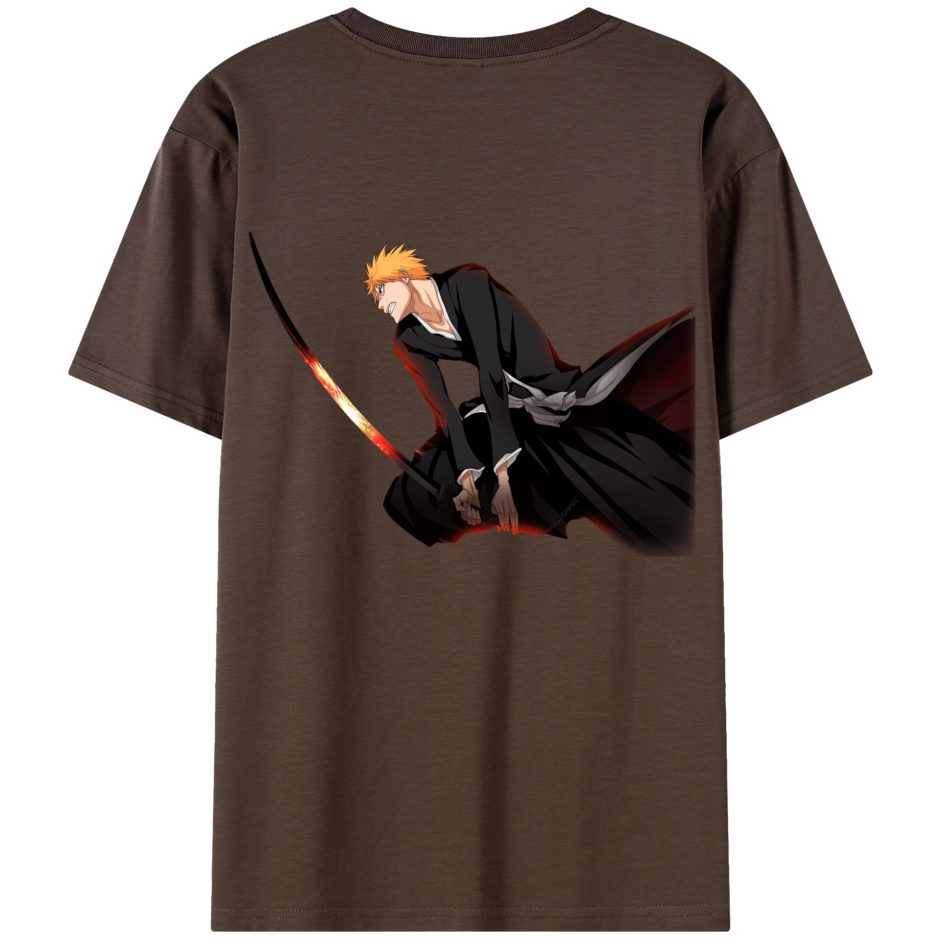（画像用） ブリーチ 黒崎一護（くろさき いちご）BLEACH Kurosaki Ichigo 綿100％半袖Tシャツ（背面プリント）